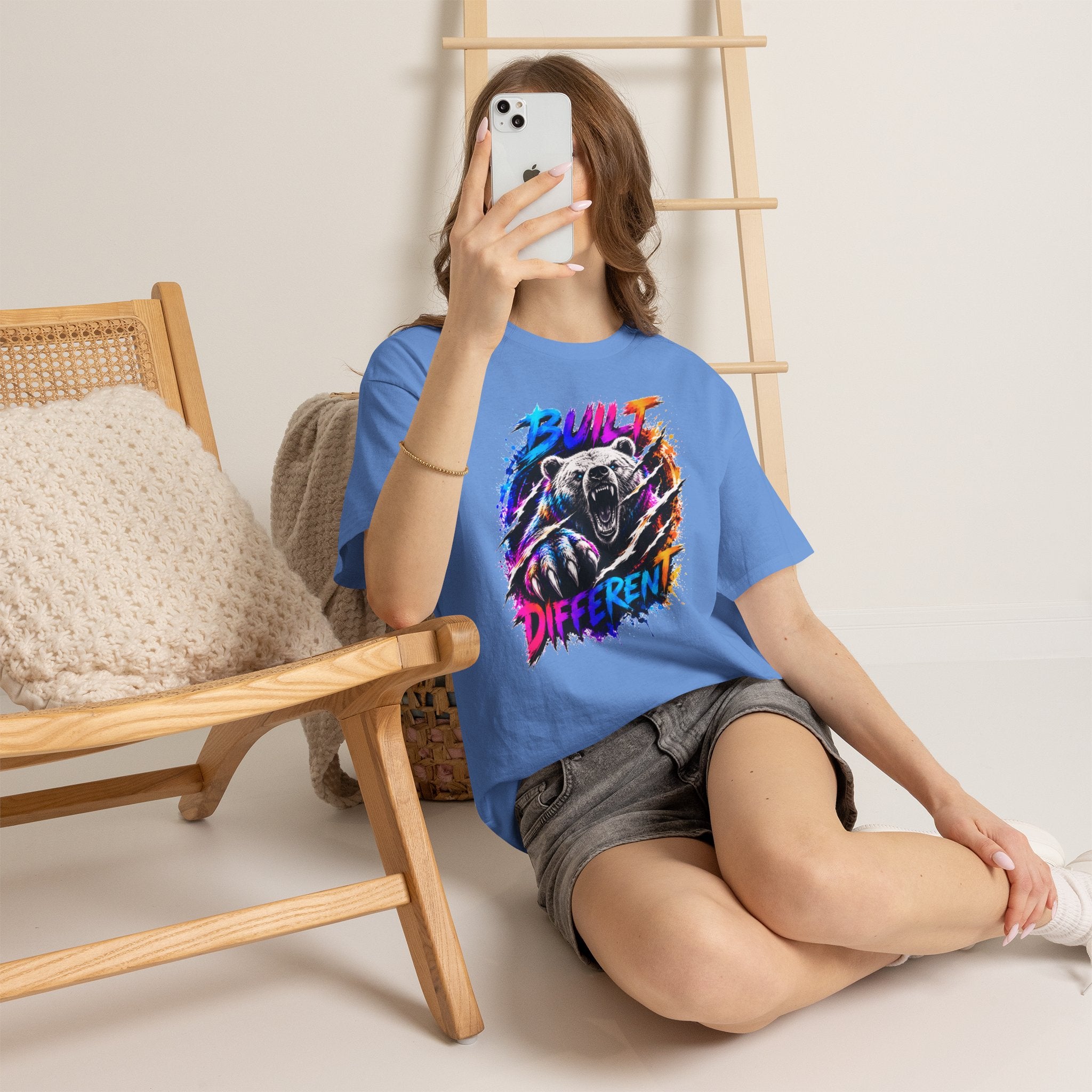Built Different Bear T-Shirt — Bold Retro Grunge Graphic Tee