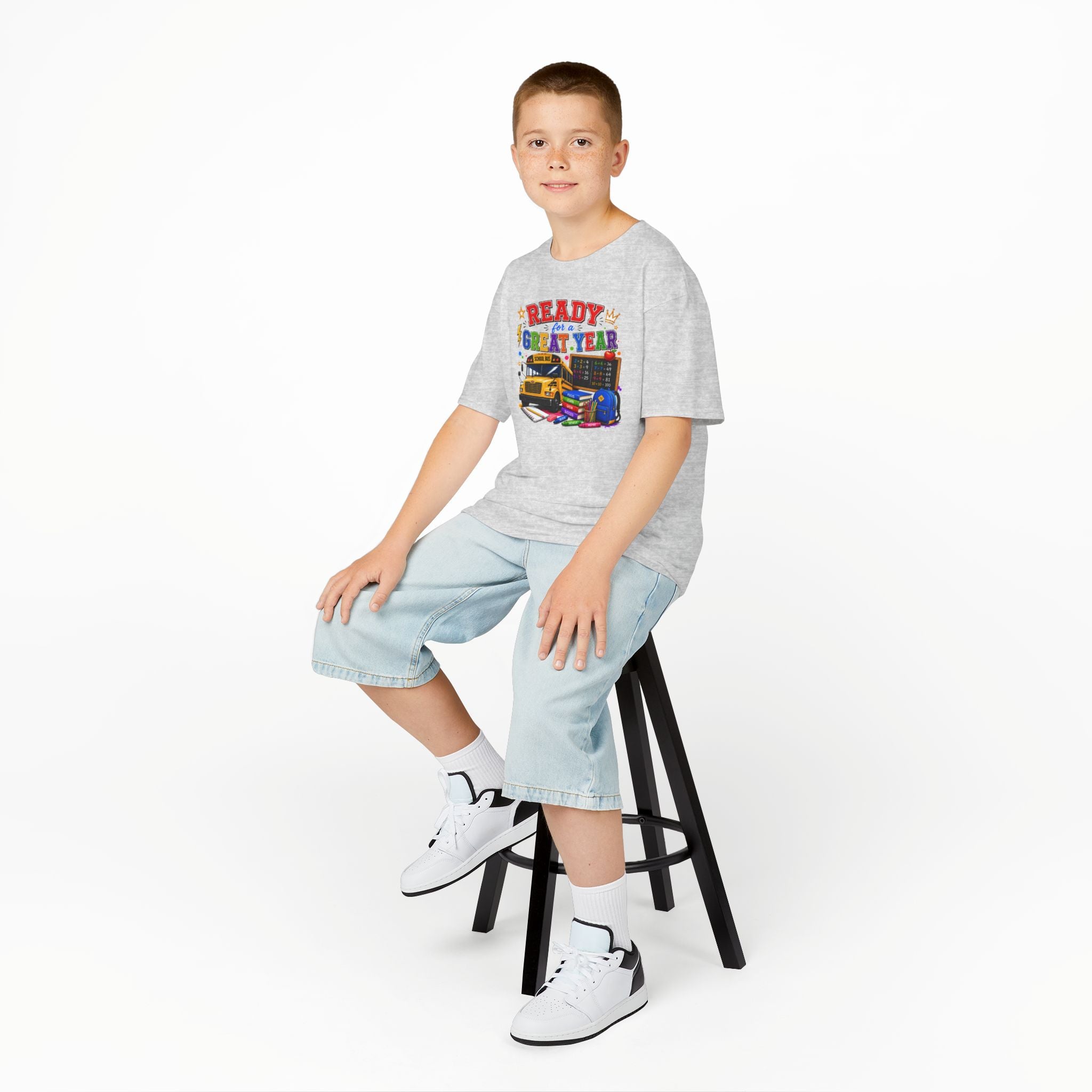 Kids T-Shirt — "Ready For A Great Year" School Bus Back-to-School Tee