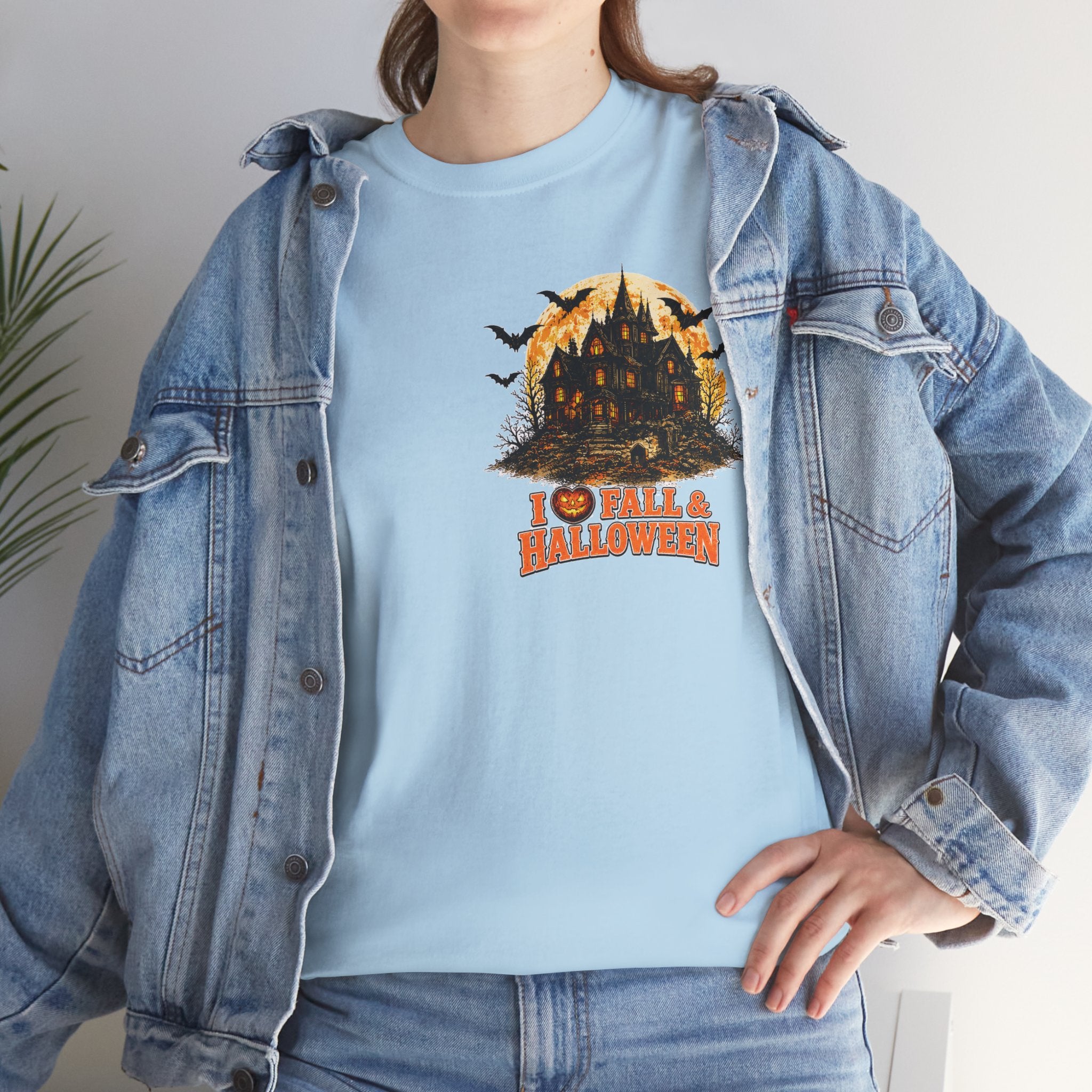 Halloween Fall Graphic Tee — "I  Fall & Halloween" Vintage Pumpkin & Spooky Characters Shirt
