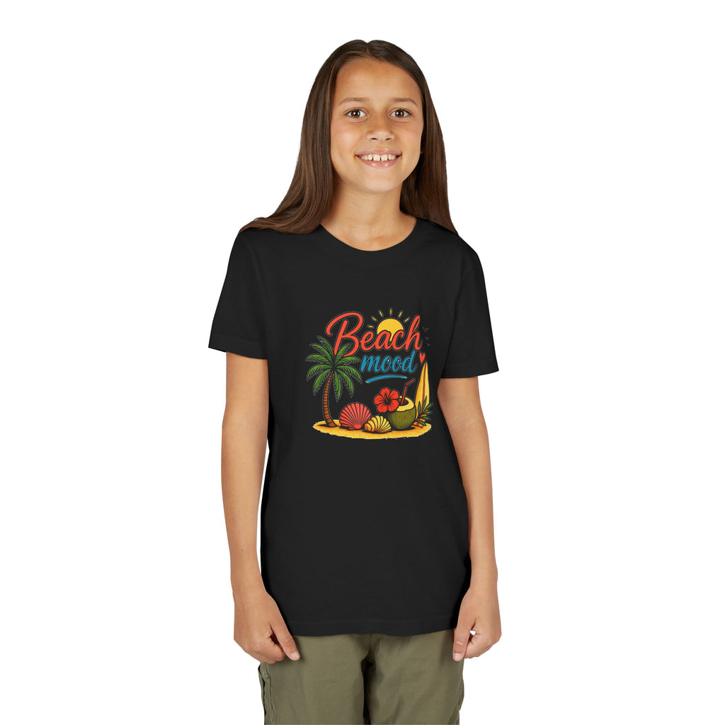 Youth T-Shirt – "Beach Mood" Surf & Palm Tree Summer Tee