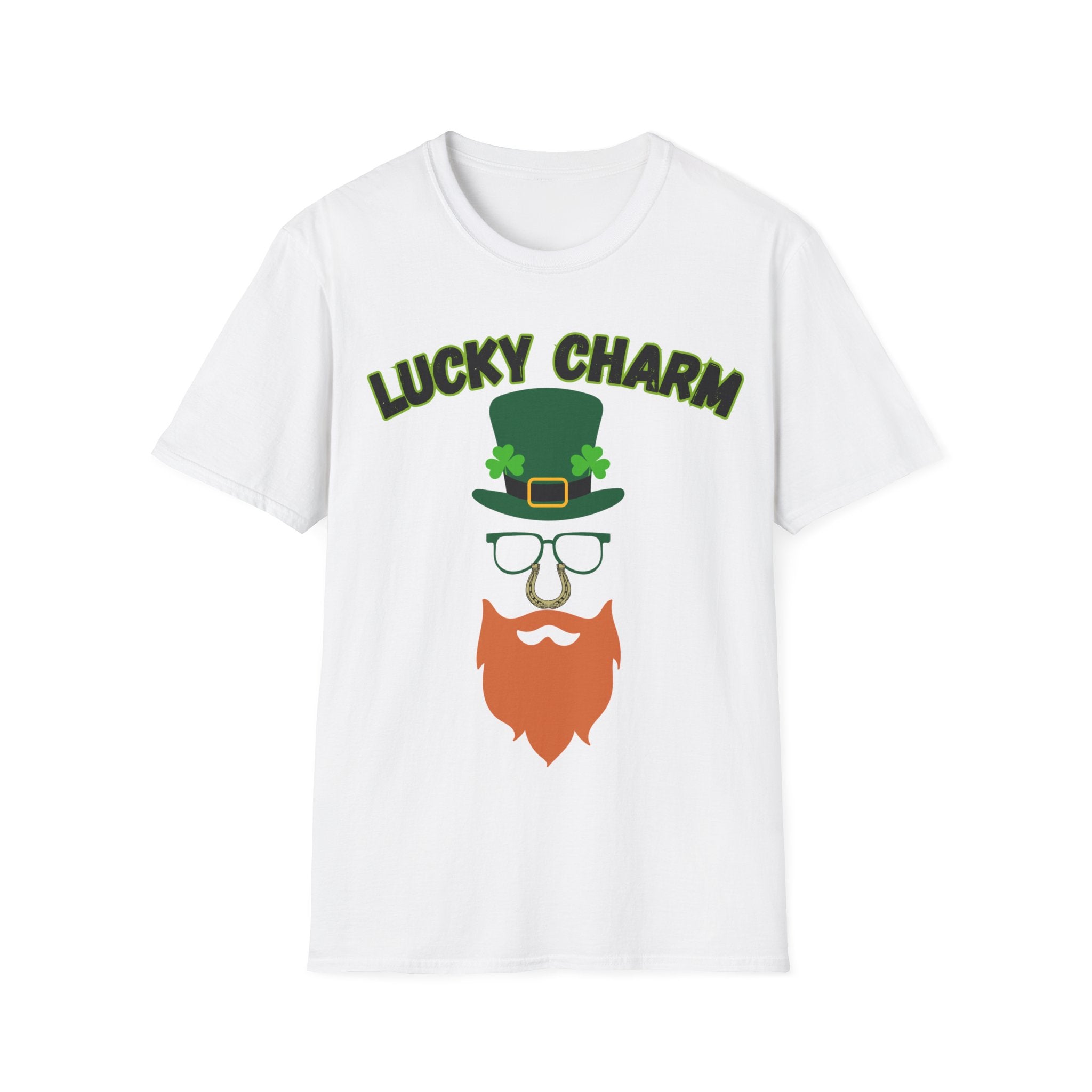 Lucky Charm St. Patrick’s Day T-Shirt — Leprechaun Hat & Beard Graphic