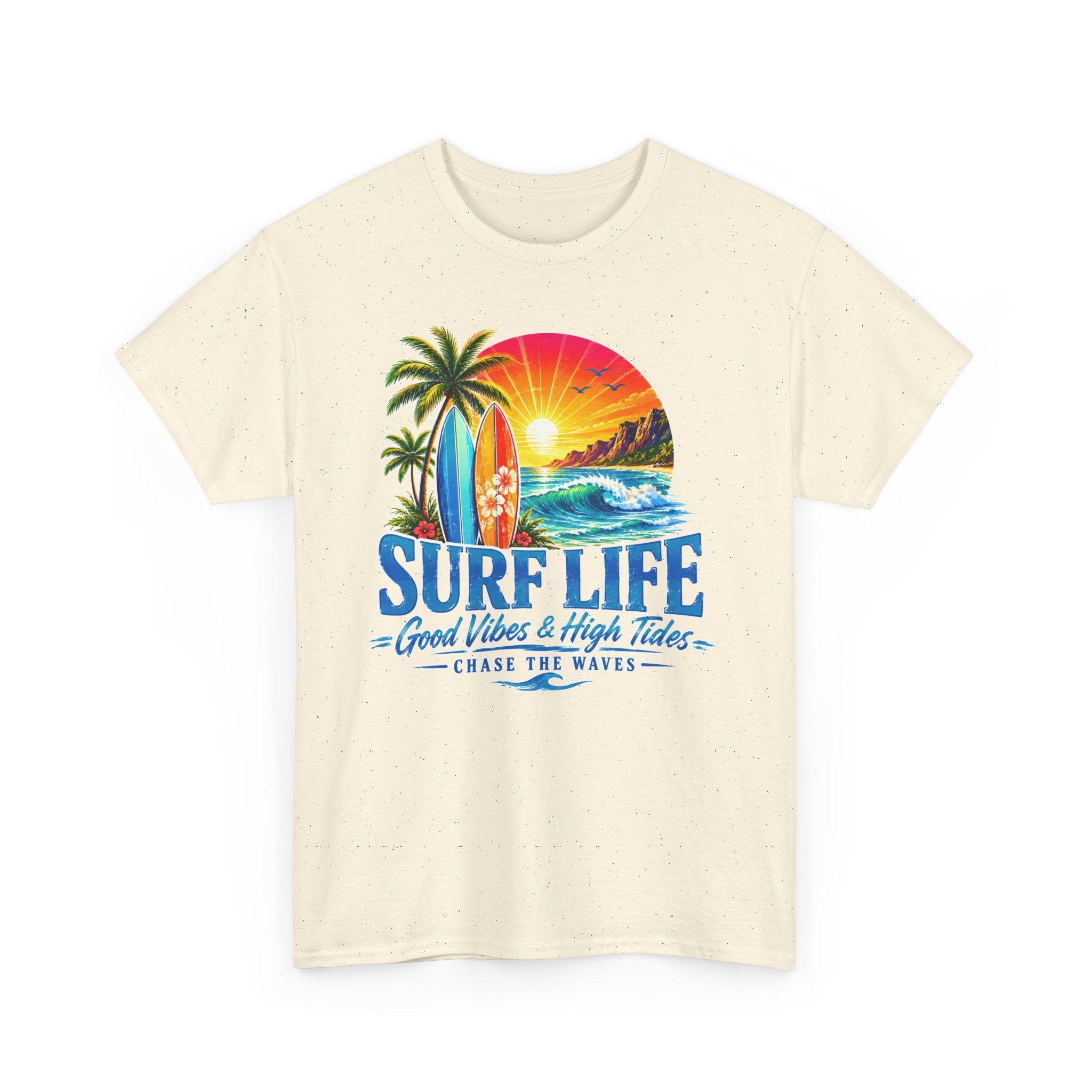 Surf Life T-Shirt | Vintage Beach Sunset Tee | Coastal Graphic Shirt | Surfing Lover Gift | Ocean Vacation Unisex Tee