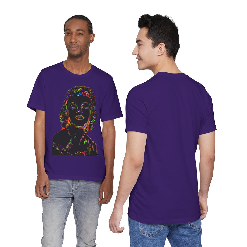 Neon Pop Art Portrait T-Shirt – Retro Rainbow Graphic Tee