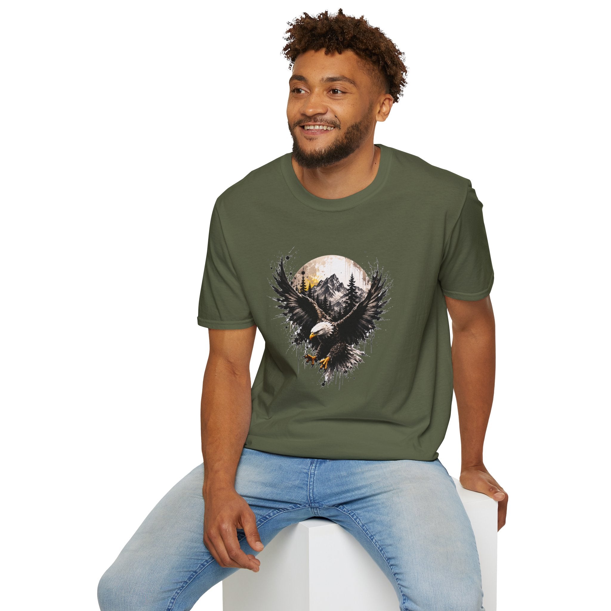 Bald Eagle Mountain T-Shirt | Patriotic Eagle Graphic Tee | Nature Lover Shirt | Outdoor Adventure Tee | Unisex Wildlife Gift