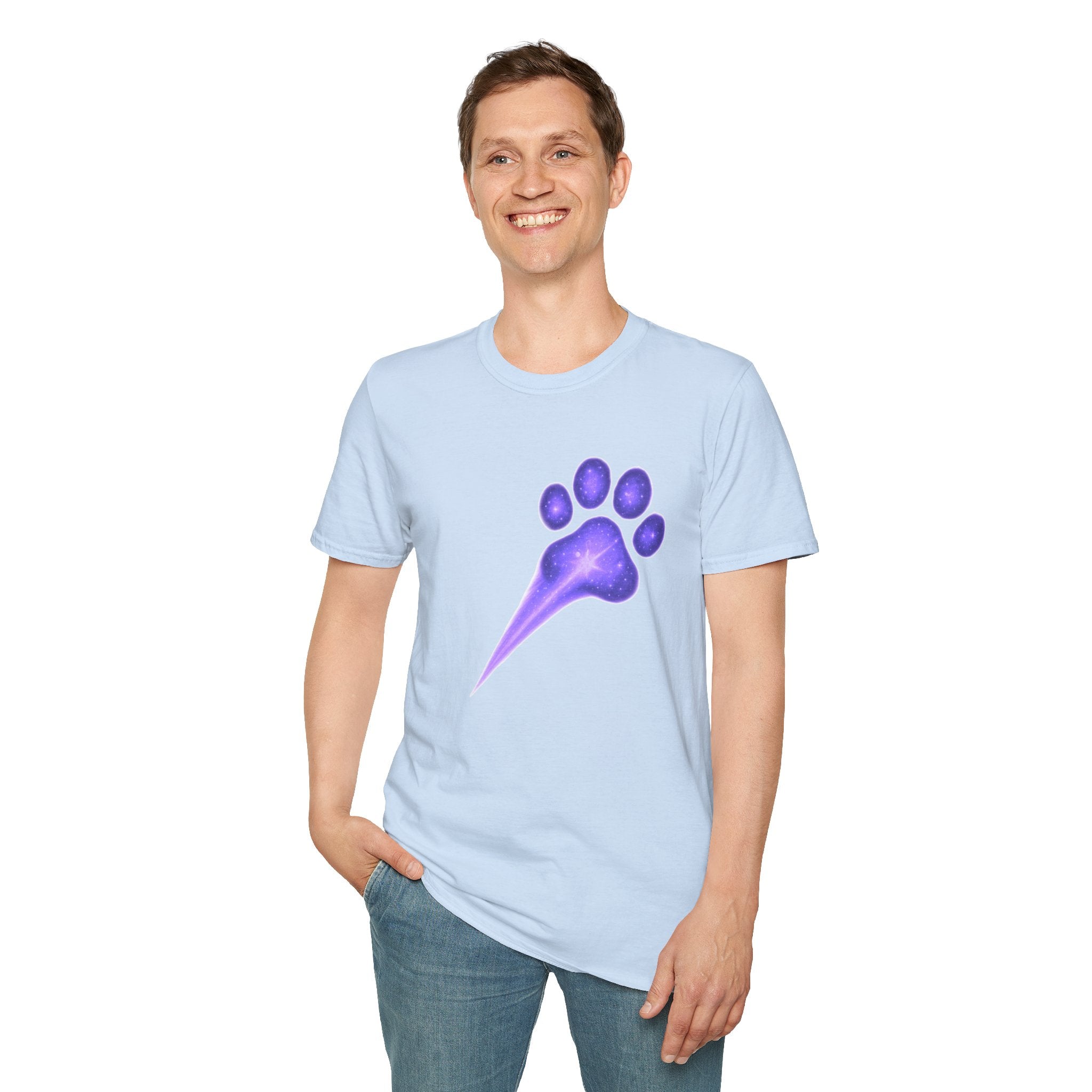 Purple Galaxy Paw Tee Dog Lover Gift, Aesthetic Pet Lover Tee