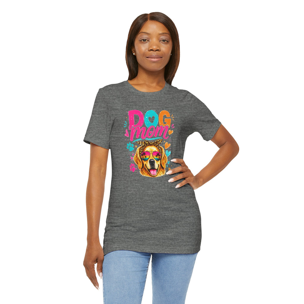 Dog Mom T-Shirt | Golden Retriever Shirt | Funny Dog Mom Gift | Colorful Retro Dog Lover Tee | Unisex Graphic T-Shirt