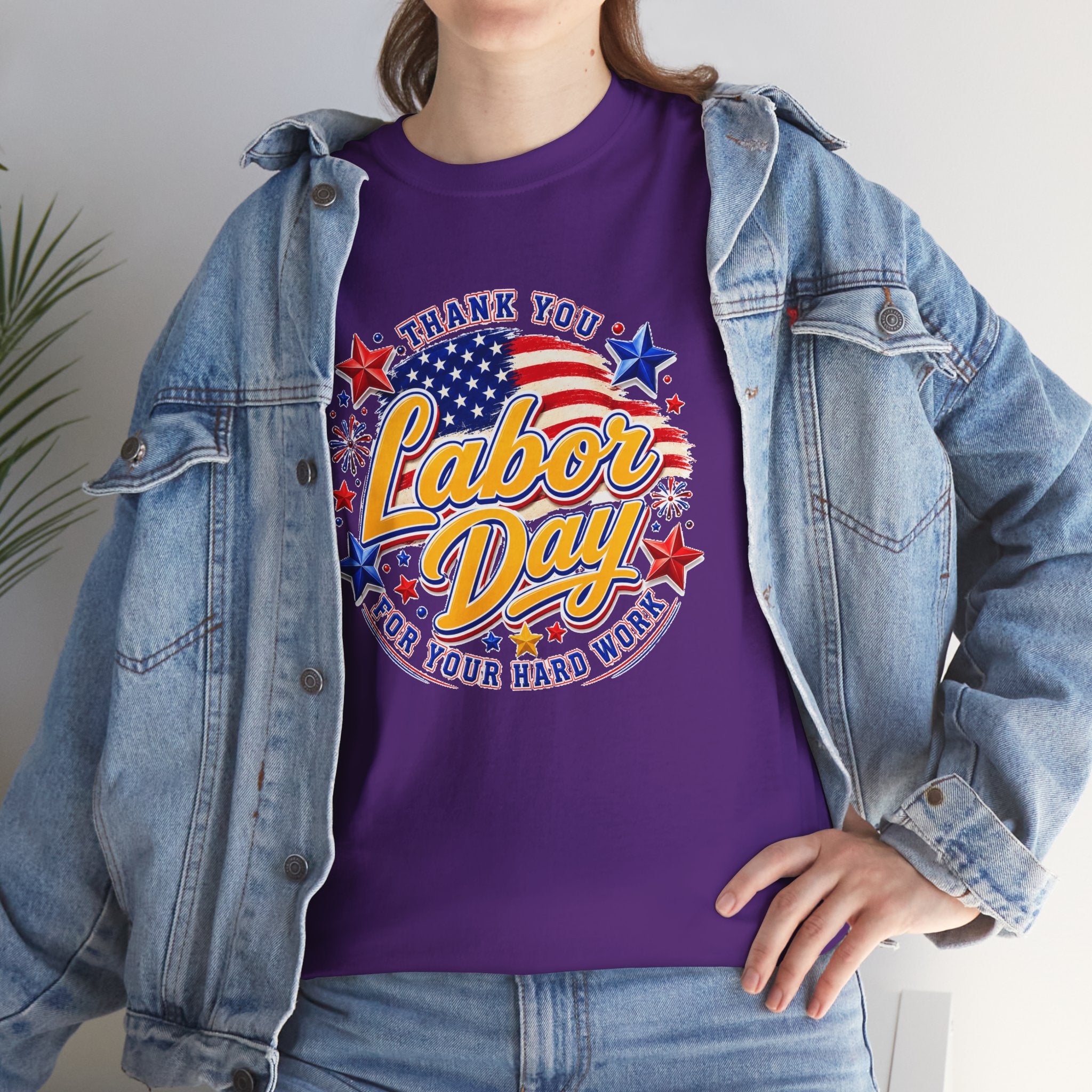 Labor Day T-Shirt — "Thank You Labor Day For Your Hard Work" Patriotic Holiday Tee