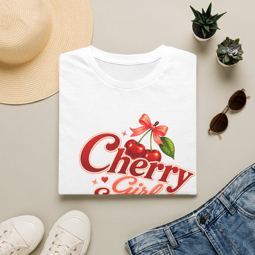 Cherry Girl Summer T-Shirt | Cute Retro Cherry Tee | Coquette Aesthetic Shirt | Summer Graphic Tee | Trendy Women's Shirt