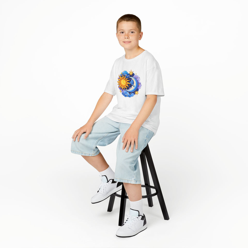 Kids Sun & Moon Graphic Tee — Colorful Celestial Design