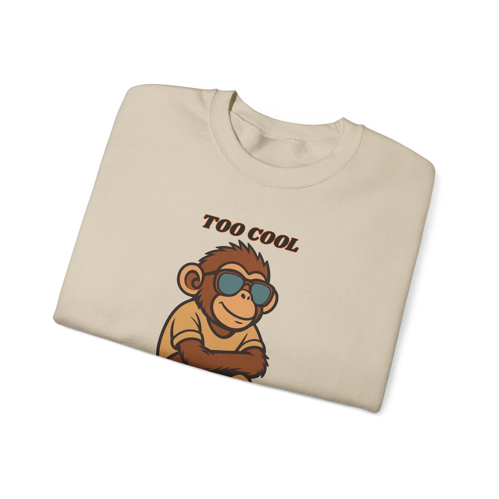 Too Cool Too Care Monkey Sweatshirt — Cute Sunglasses Ape Crewneck