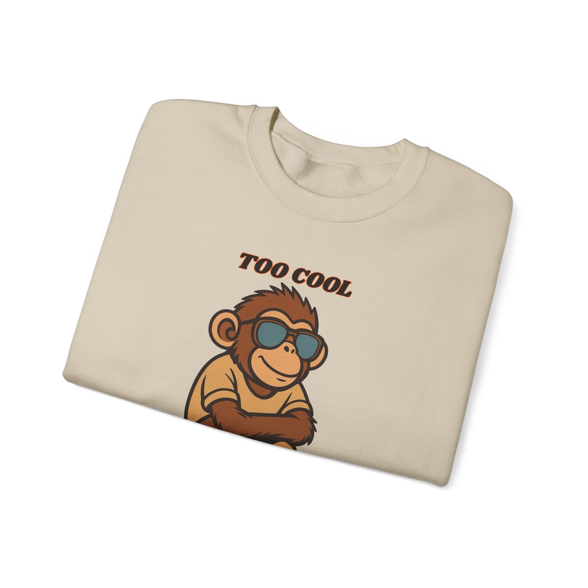 Too Cool Too Care Monkey Sweatshirt — Cute Sunglasses Ape Crewneck
