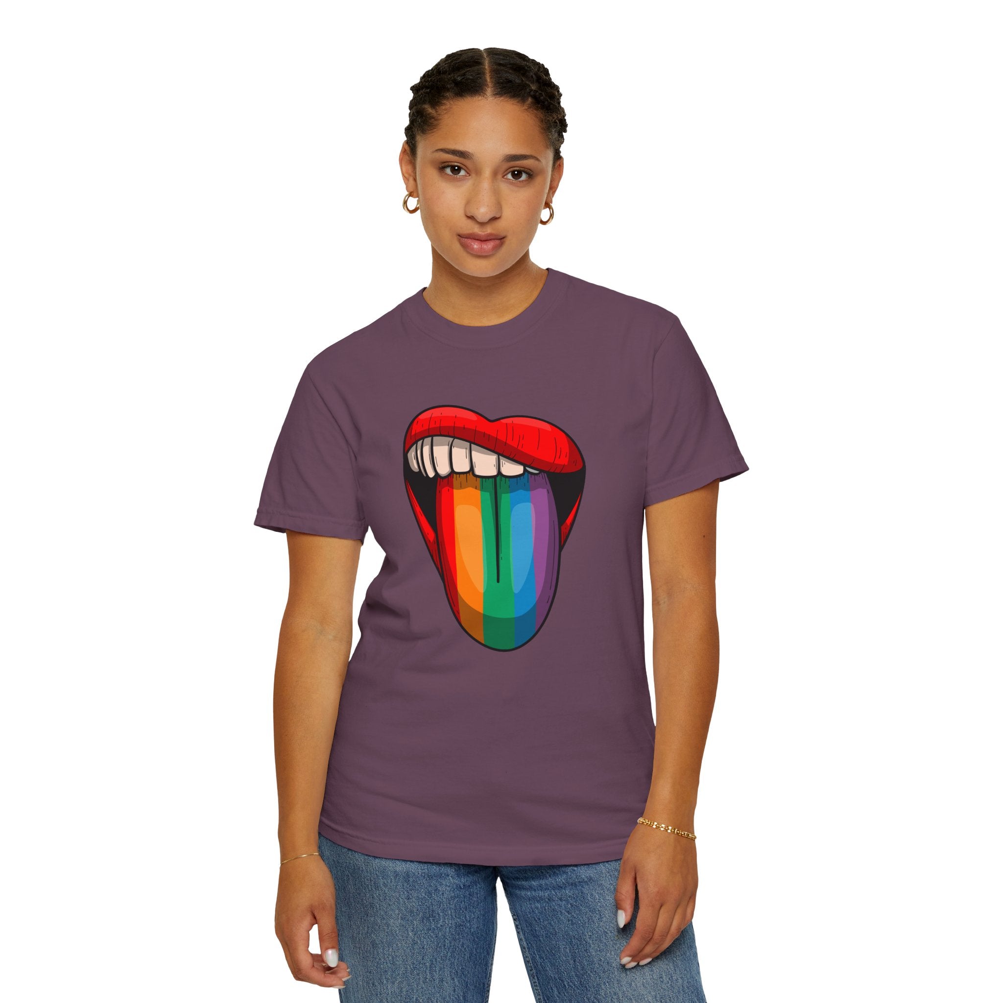 Rainbow Tongue T-Shirt — Pride Lip Graphic Tee