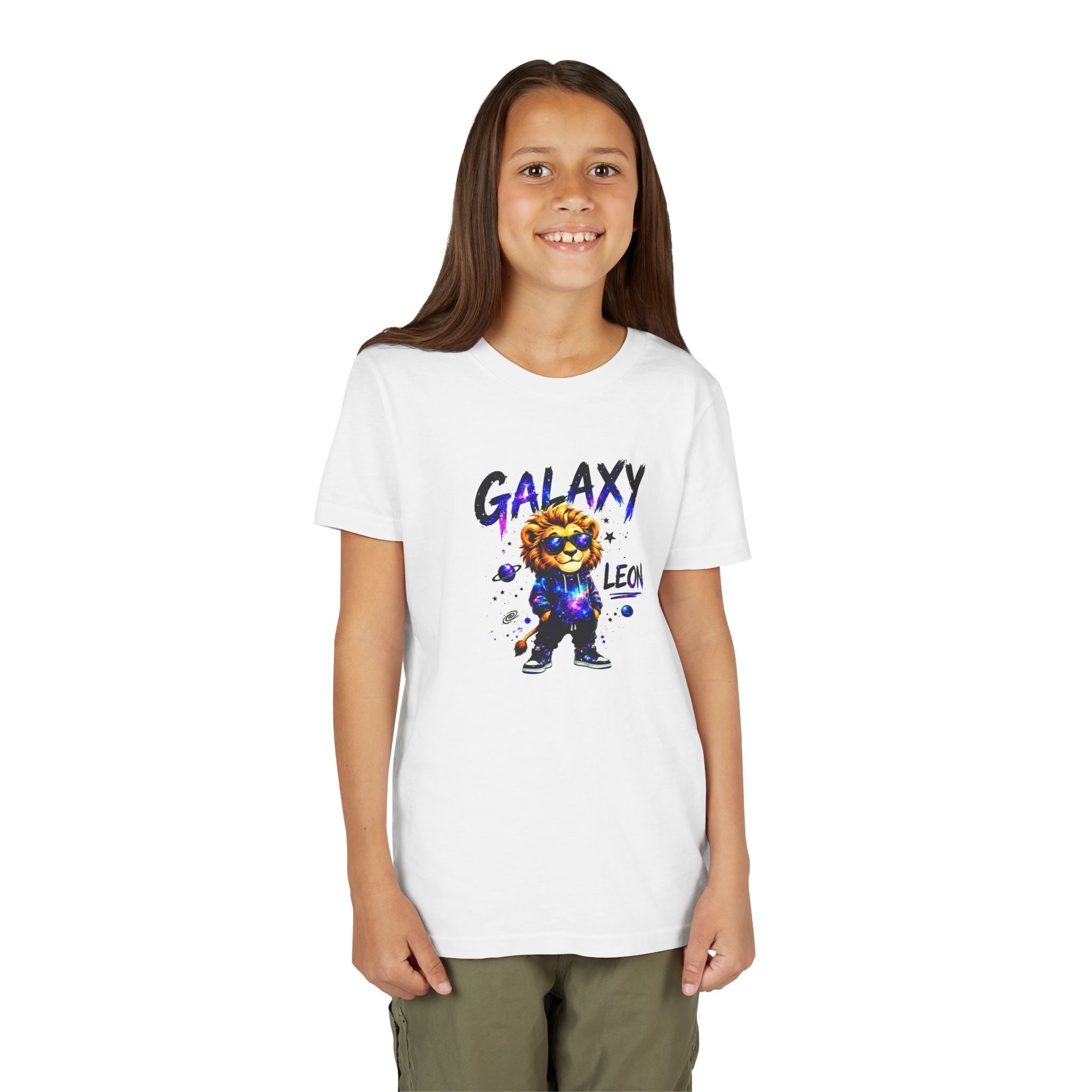 Galaxy Leon Youth T-Shirt, Space Lion Shirt for Kids, Cosmic Animal Tee, Galaxy Lion Graphic Tee, Colorful Kids Shirt, Boys Girls Unisex Tee, Gift for Kids