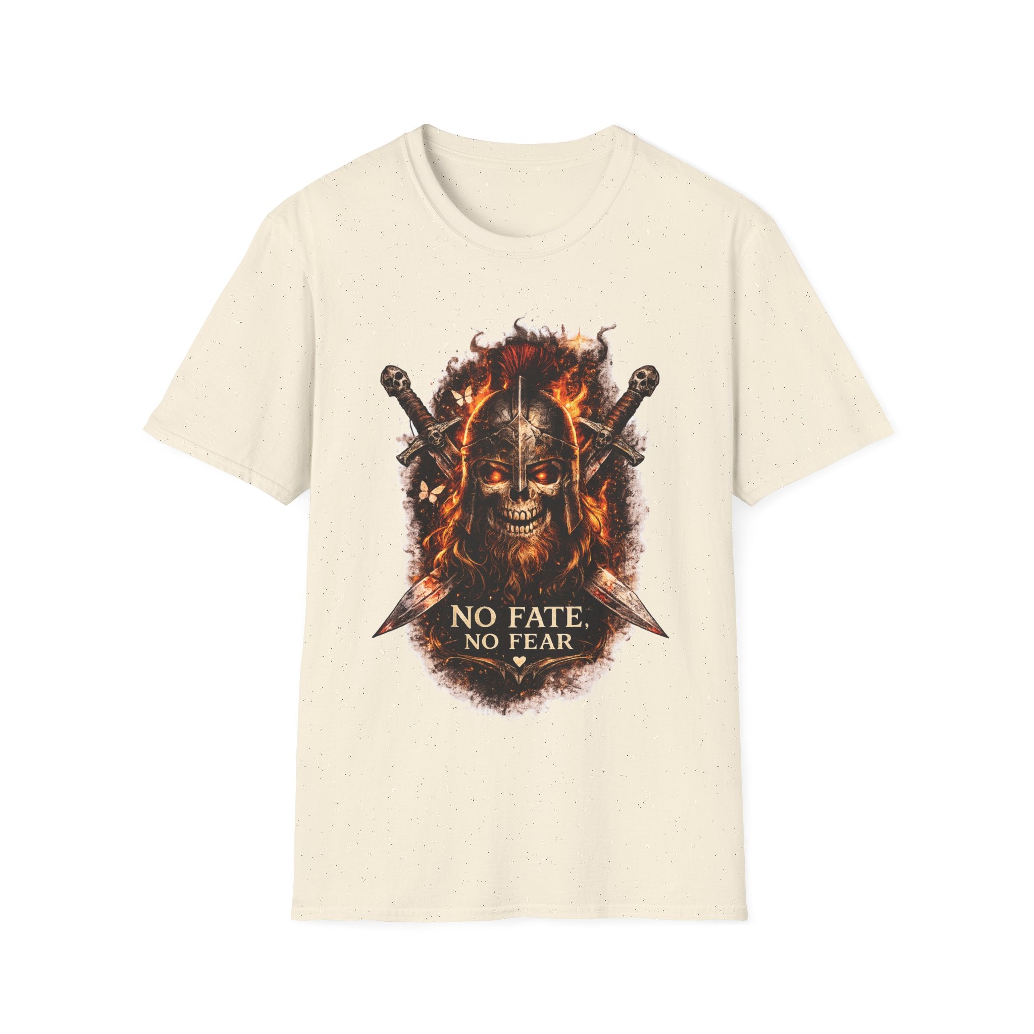 Viking Skull T-Shirt, Dragon Warrior Tee, Biker Graphic Shirt, Gothic Viking Shirt, No Fate No Fear Tee, Fantasy Streetwear