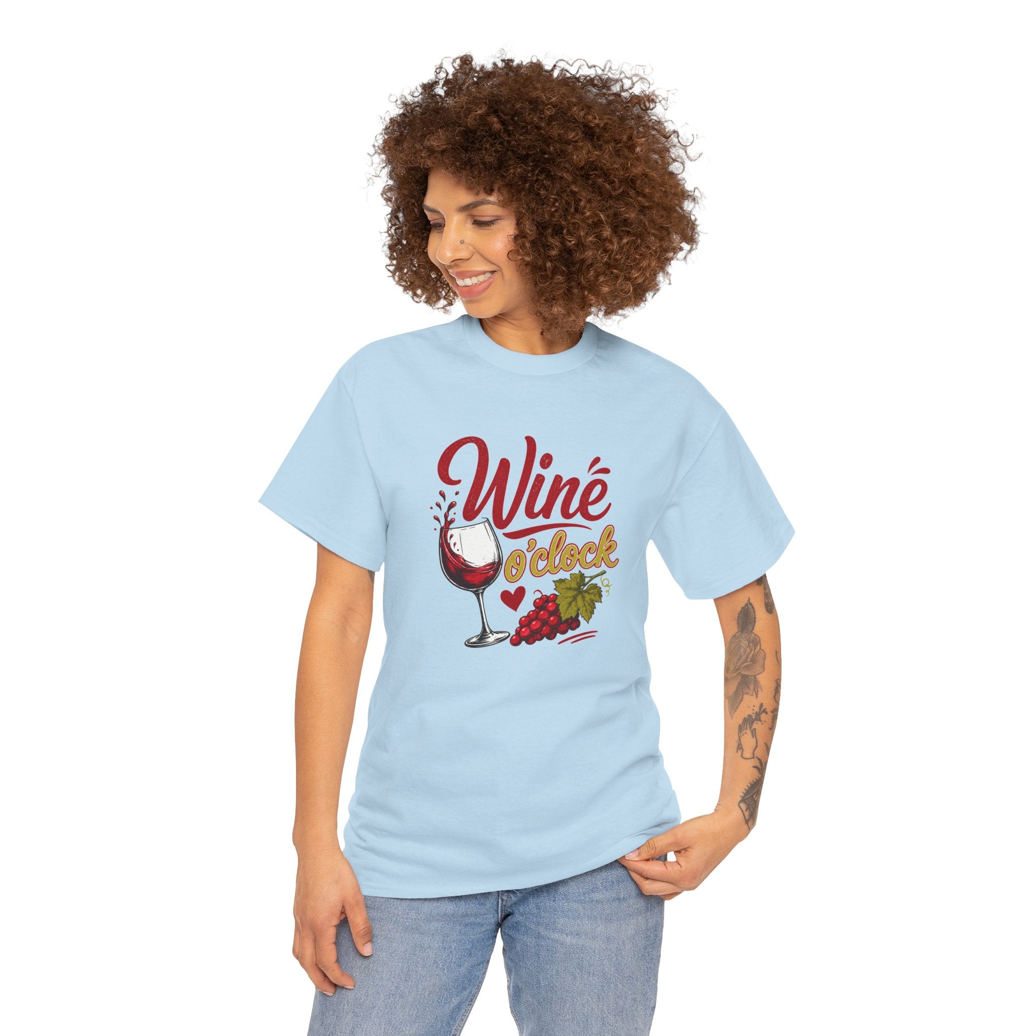 Wine T-Shirt - "Wine O'Clock" Graphic Tee for Wine Lovers