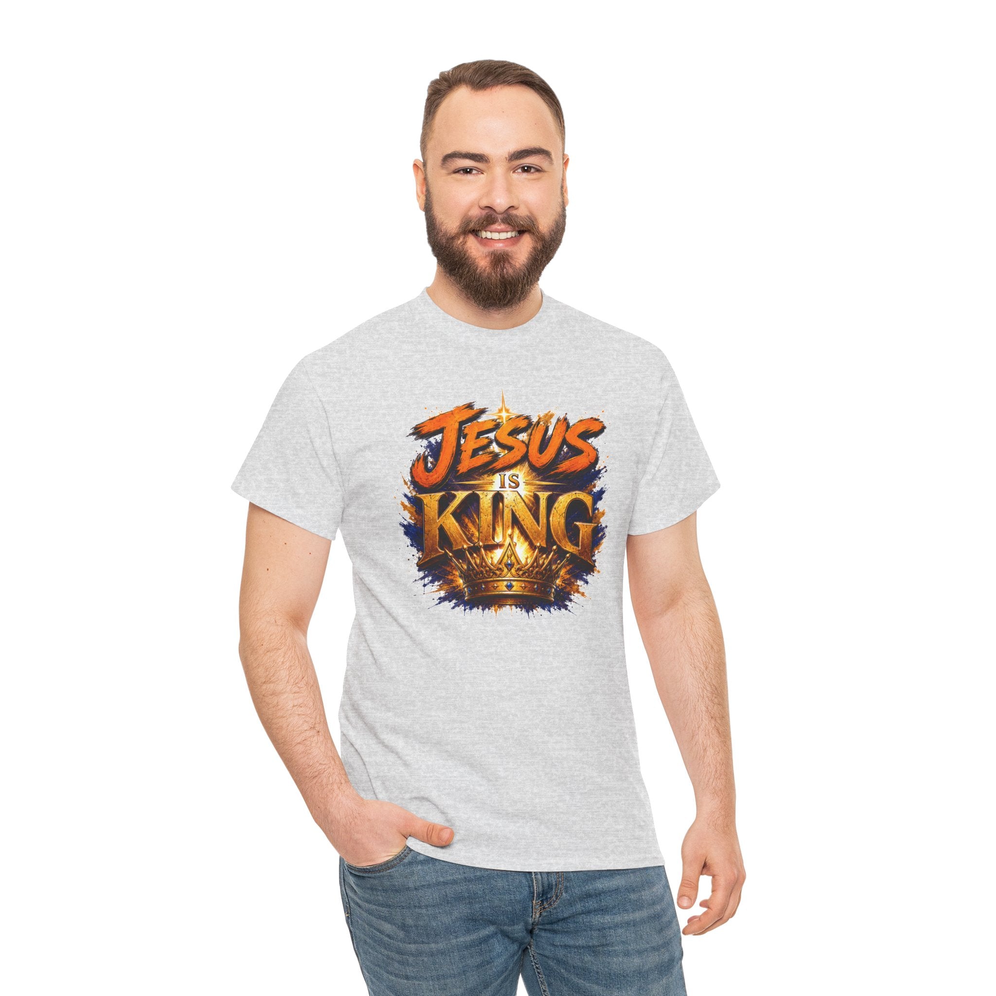 Jesus Is King Christian T-Shirt | Crown Graphic Tee | Religious Unisex Shirt | Faith Apparel | Christian Gift for Men & Women