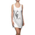 Racerback Dress for Women, Pink Beauty Face Graphic Dress, Cute Aesthetic Summer Dress, Casual Sleeveless Dress, Gift for Her
