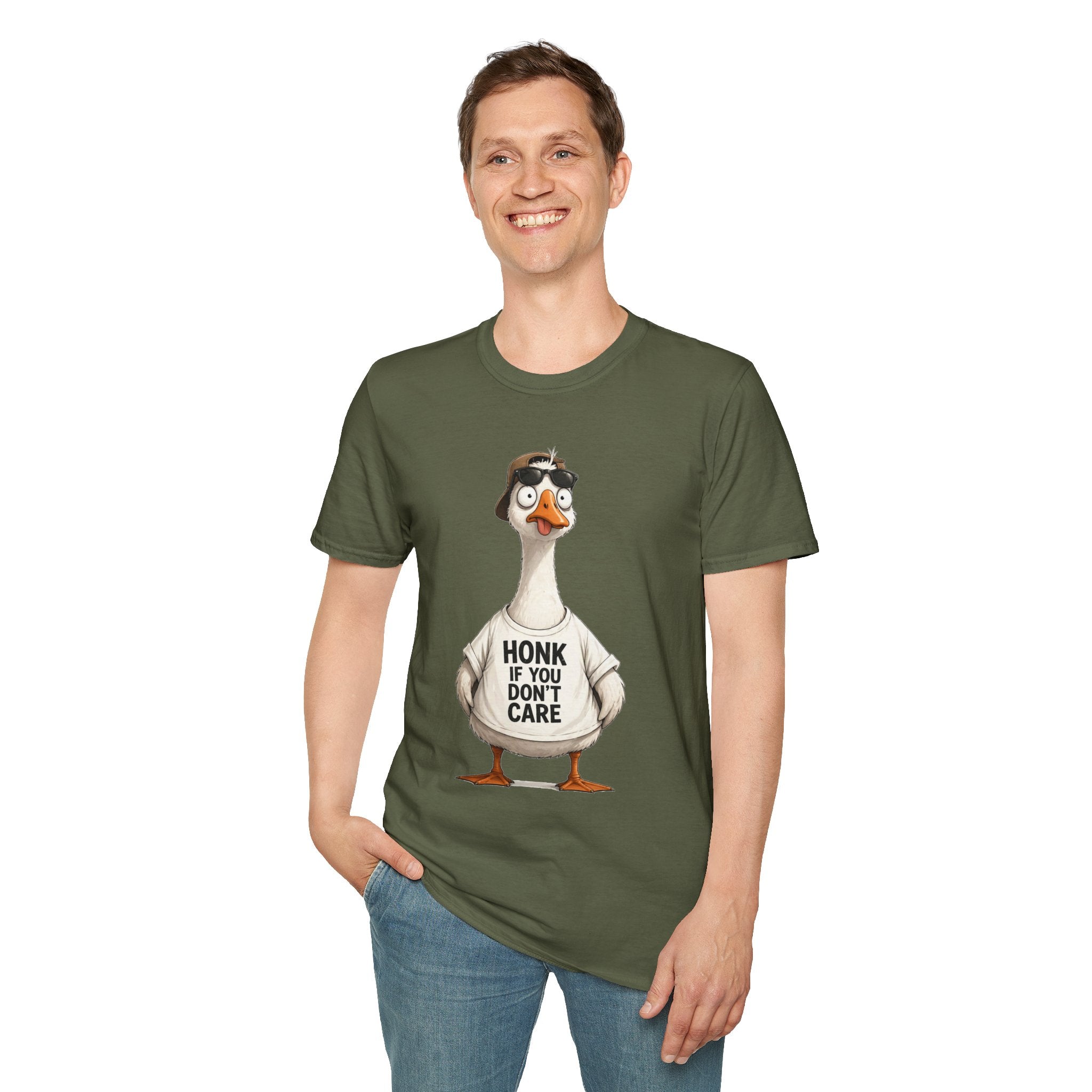 Funny Goose Shirt Honk If You Don’t Care T-Shirt Meme Graphic Tee Unisex Funny Animal Shirt Sarcastic Humor Gift Casual Tee