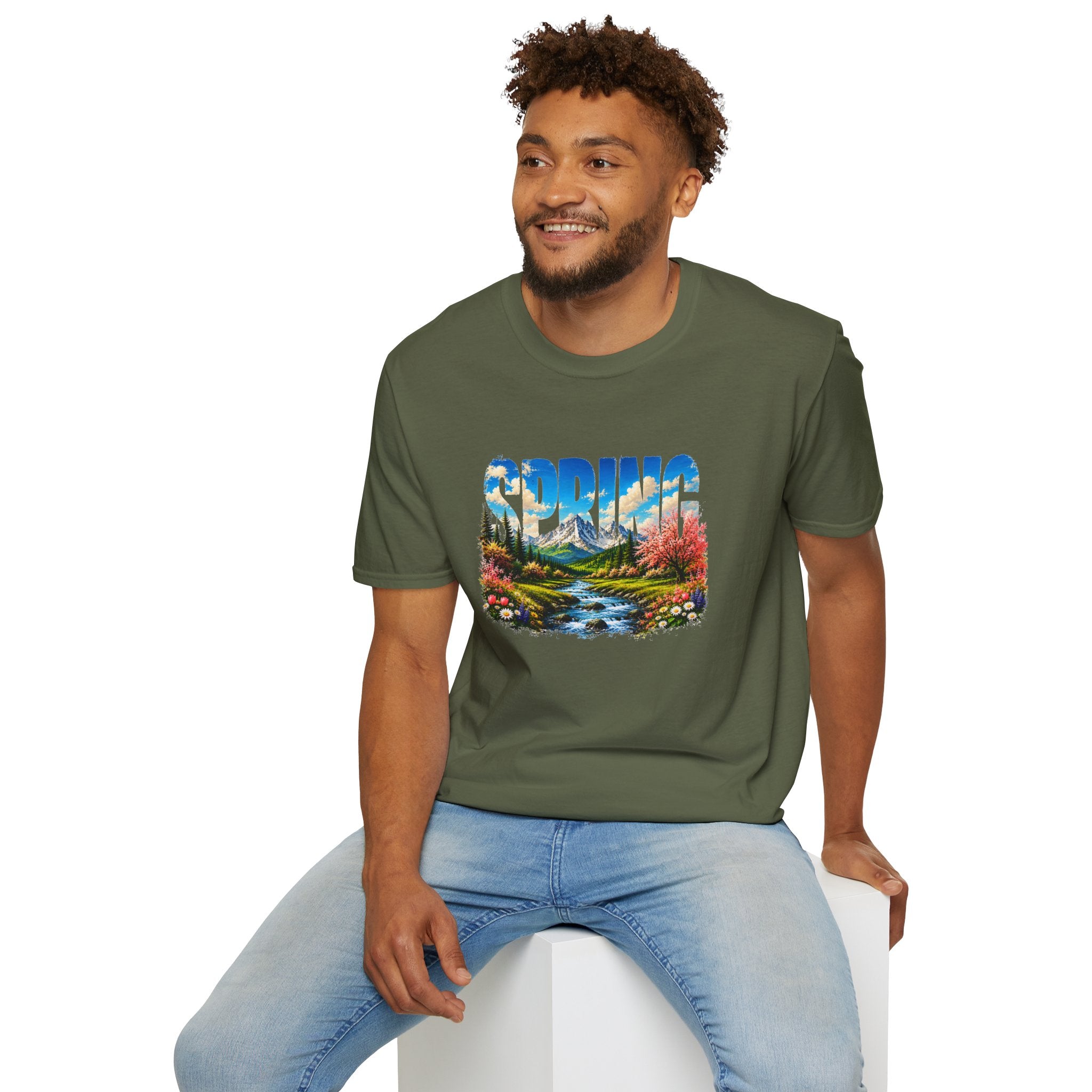 Spring Mountain T Shirt Scenic Landscape Tee
