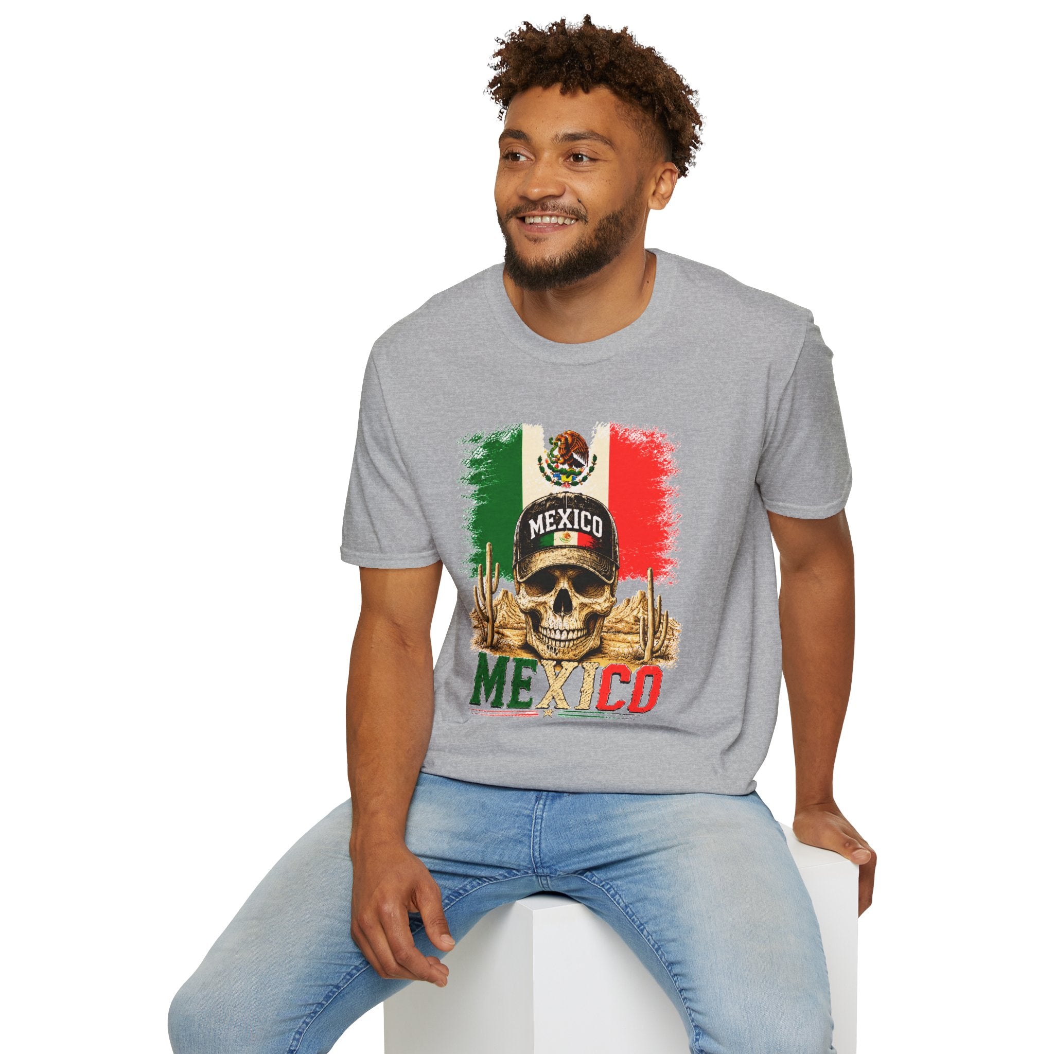 Mexico Flag Skull T-Shirt, Vintage Mexican Skull Shirt, Dia De Los Muertos Tee, Patriotic Mexico Graphic Tee, Gift for Men Women