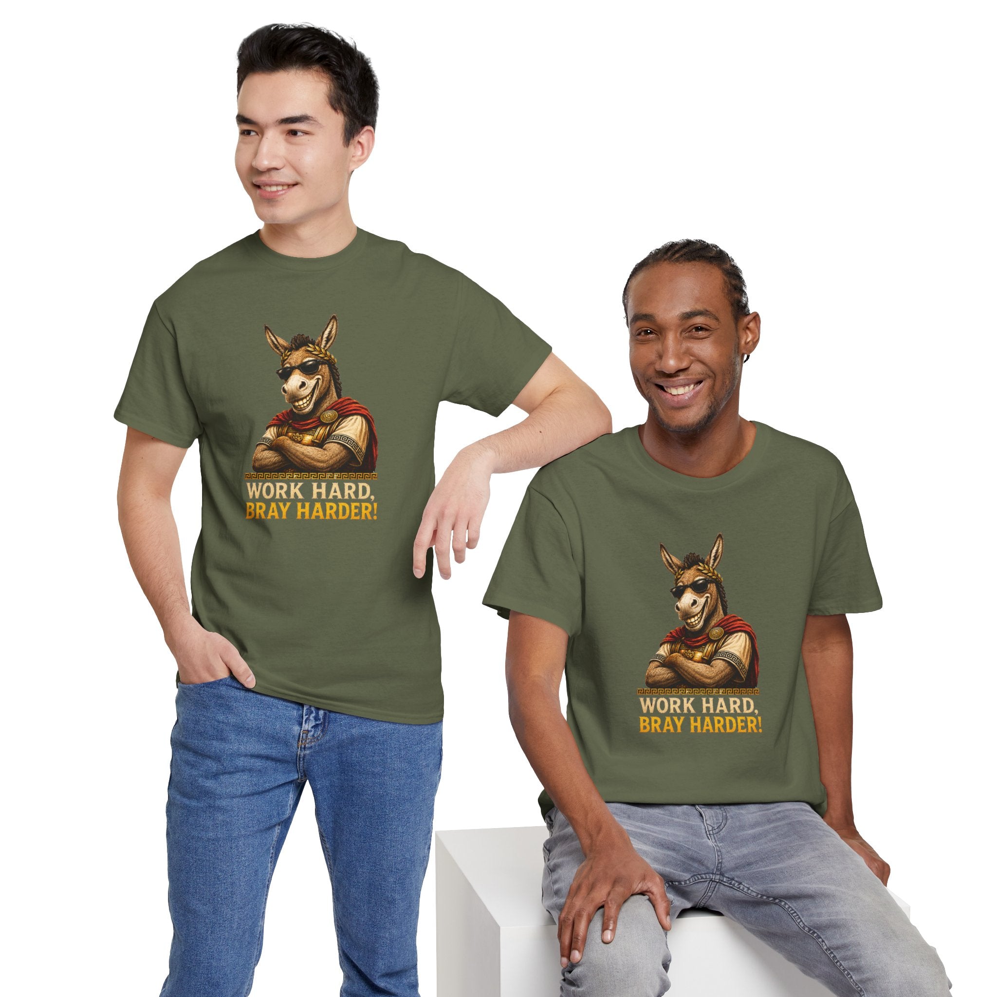Work Hard Bray Harder T‑Shirt — Funny Donkey Motivational Tee