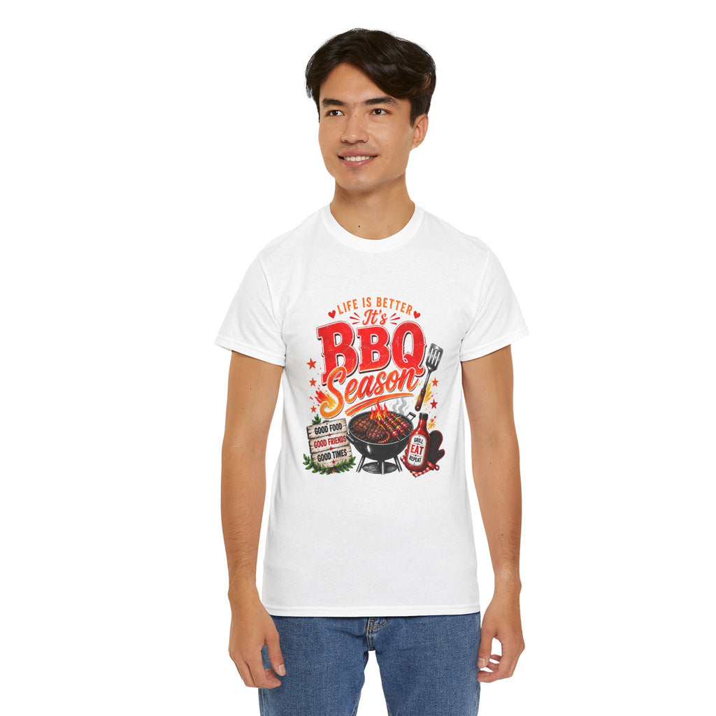 BBQ Season T-Shirt | Life Is Better It's BBQ Season Tee | Funny Grill Shirt | Summer Cookout Shirt | Barbecue Lover Gift | Backyard BBQ Tee