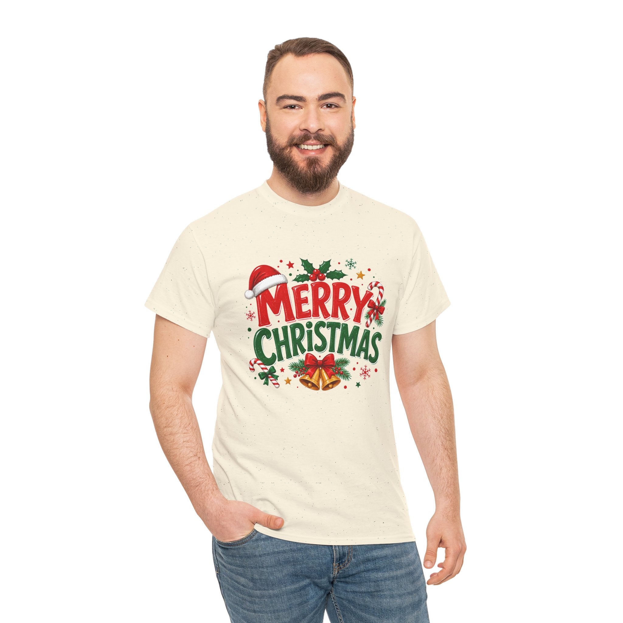 Merry Christmas Shirt, Christmas Graphic Tee, Santa Hat T-Shirt, Holiday Party Shirt, Xmas Gift for Men Women