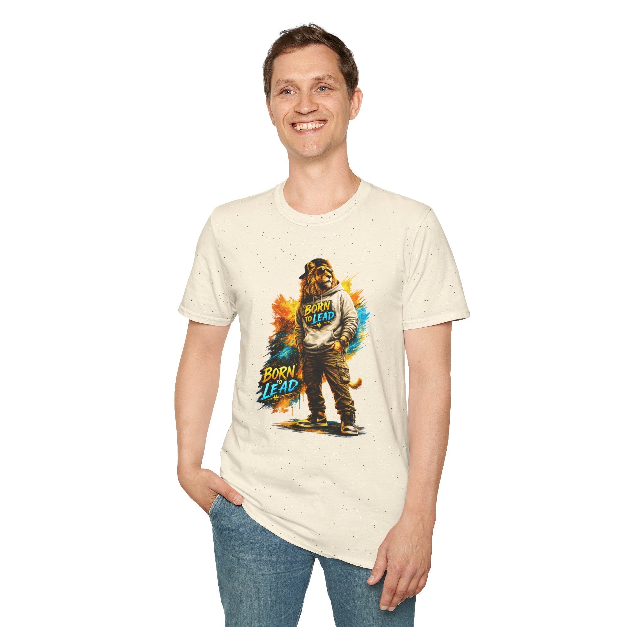 Lion 'Born to Lead' Graphic T‑Shirt — Inspirational Animal Leadership Tee