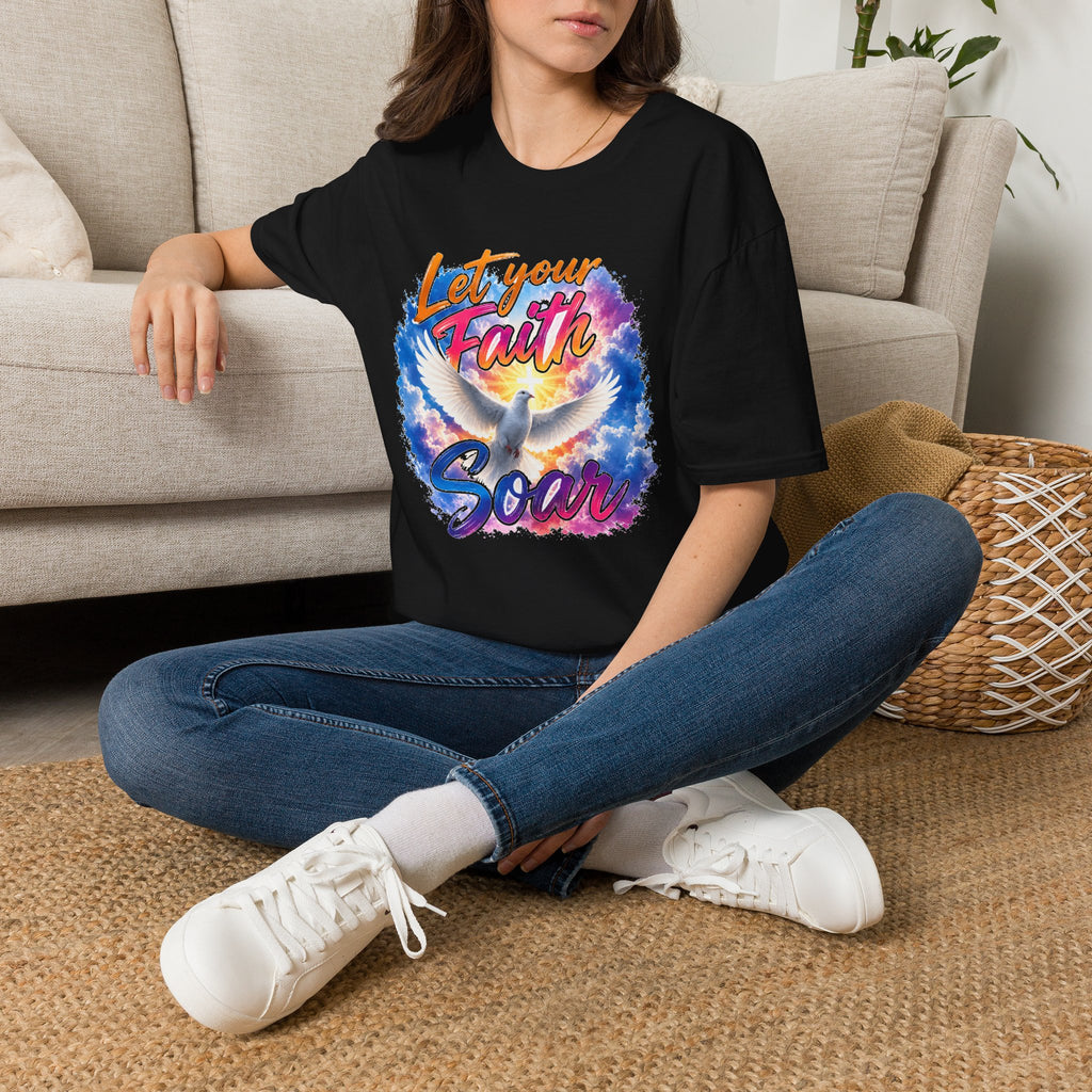 Let Your Faith Soar Christian Dove T-Shirt | Inspirational Faith Tee | Holy Spirit Dove Shirt | Religious Gift for Women & Men