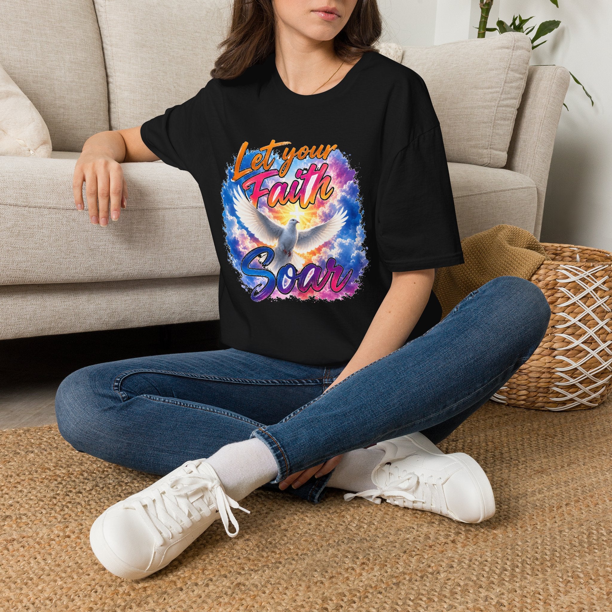 Let Your Faith Soar Christian Dove T-Shirt | Inspirational Faith Tee | Holy Spirit Dove Shirt | Religious Gift for Women & Men