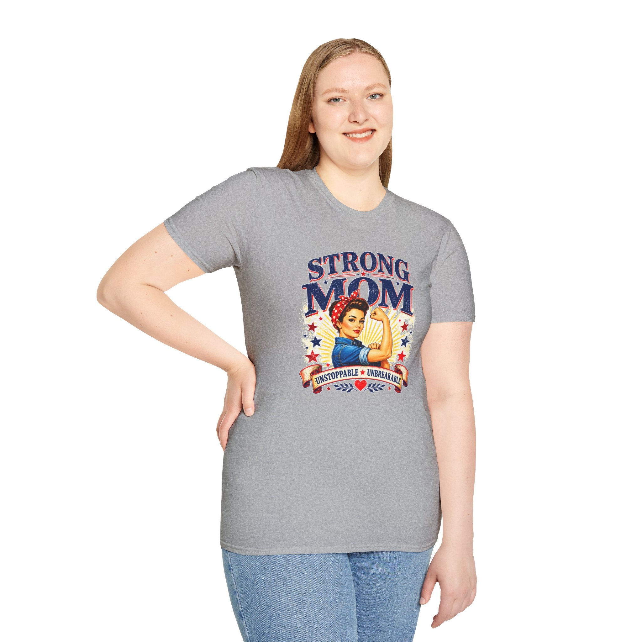 Strong Mom T-Shirt | Retro Vintage Mom Shirt | Empowered Mother Graphic Tee | Gift for Mom | Inspirational Women's T-Shirt