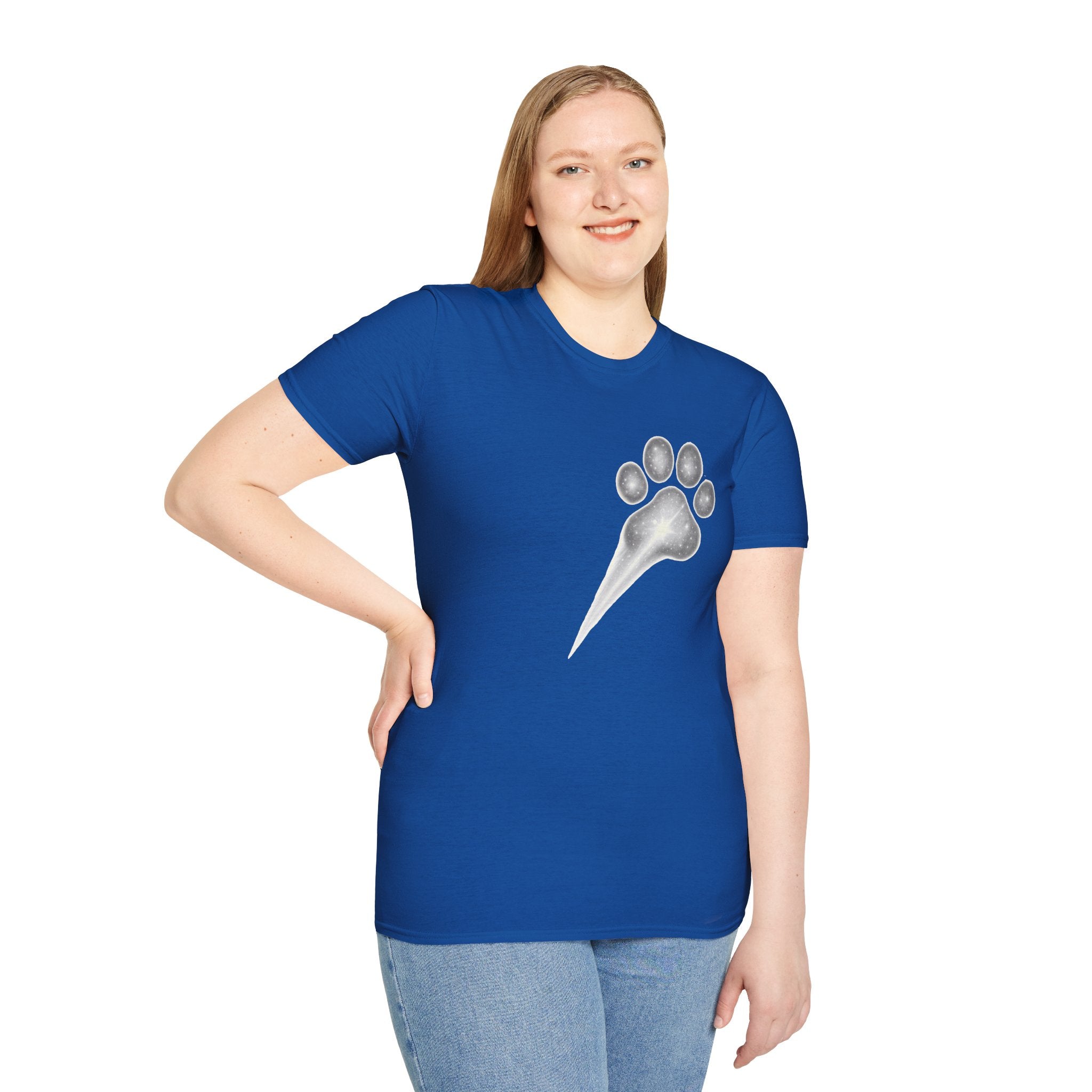 Cat Paw Meteor T-Shirt - Minimalist Paw Print Meteor Design