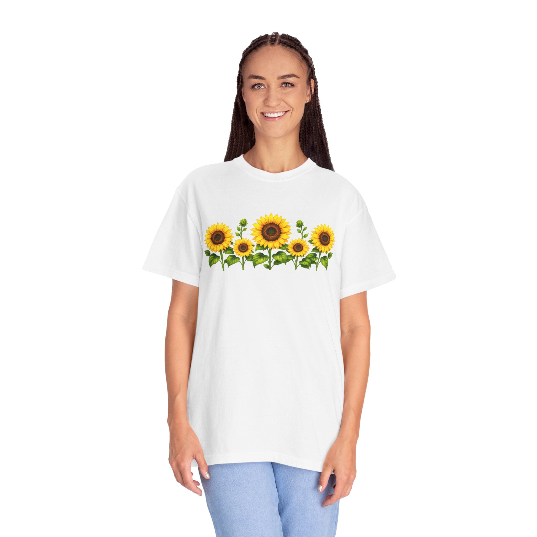 Sunflower Shirt for Women, Sunflower T-Shirt, Floral Graphic Tee, Botanical Shirt, Wildflower Tee, Comfort Colors 1717