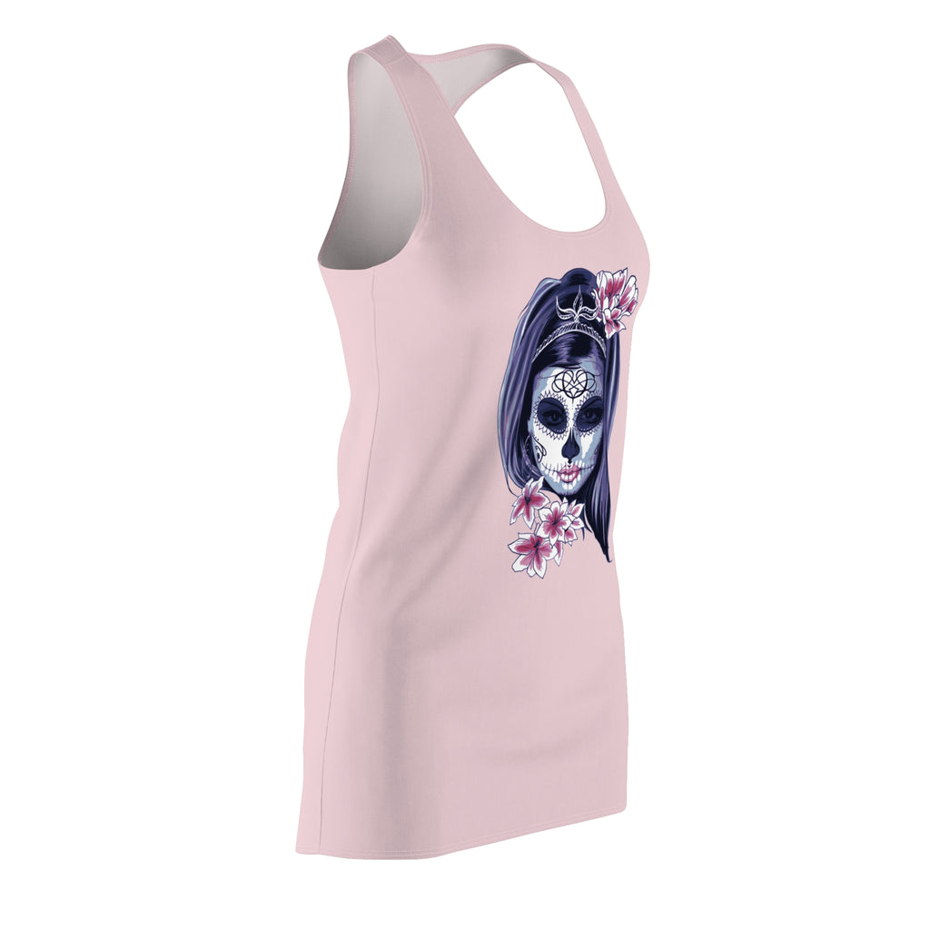 Sugar Skull Floral Racerback Dress - Day of the Dead Gothic Floral AOP Dress