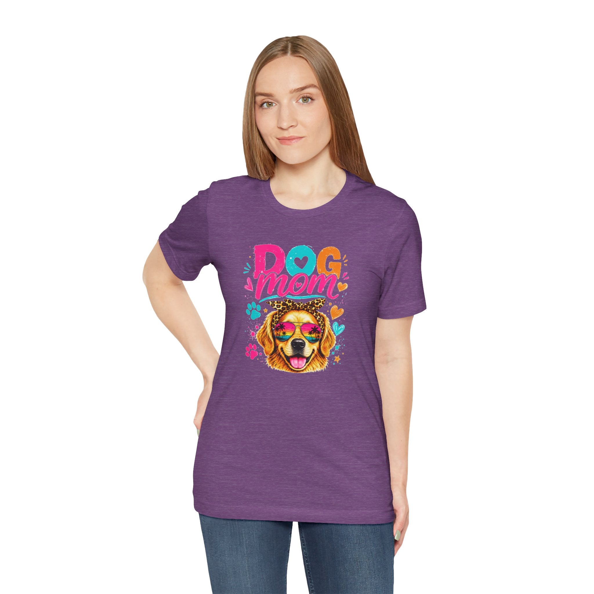 Dog Mom T-Shirt | Golden Retriever Shirt | Funny Dog Mom Gift | Colorful Retro Dog Lover Tee | Unisex Graphic T-Shirt