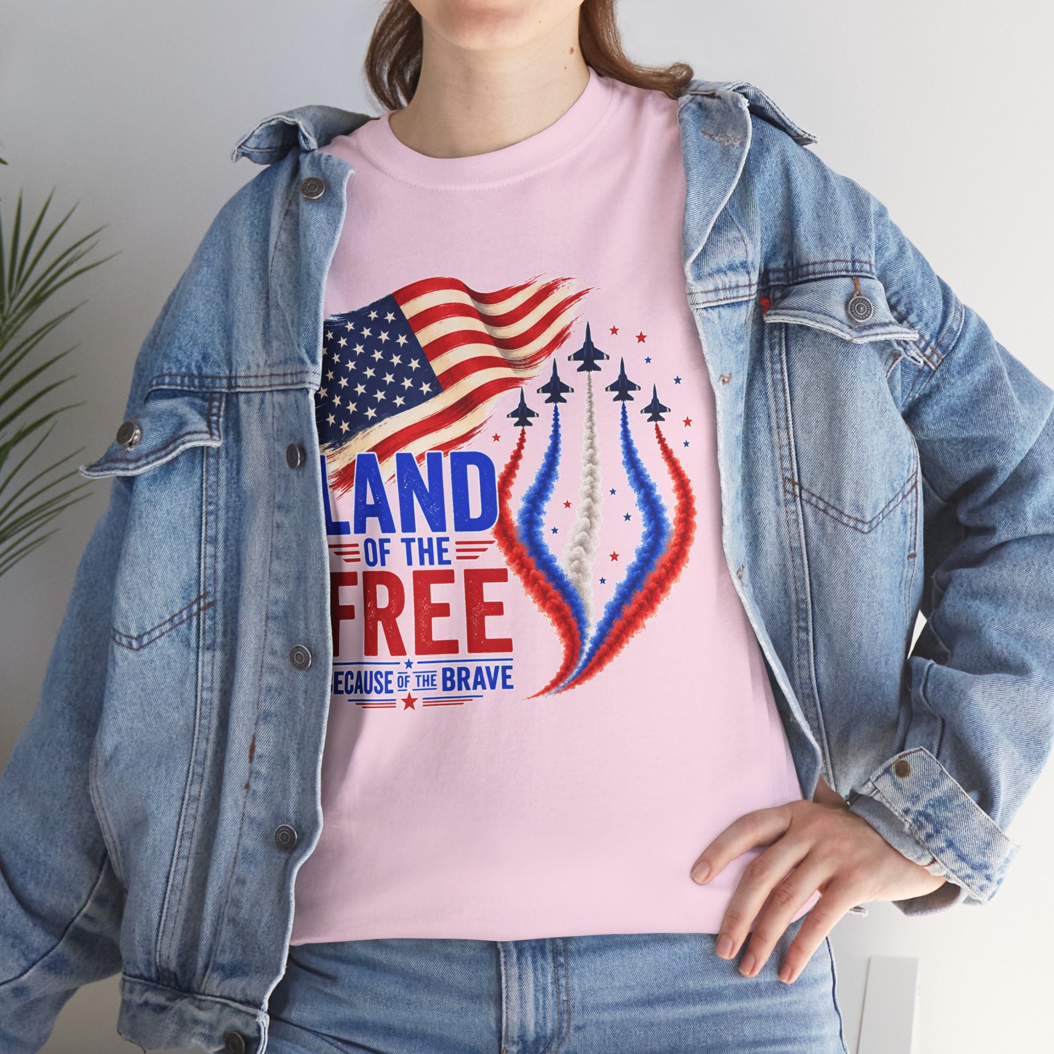 Land of the Free Because of the Brave Shirt, Patriotic 4th of July T-Shirt, USA Flag Tee, American Pride Shirt, Independence Day Gift