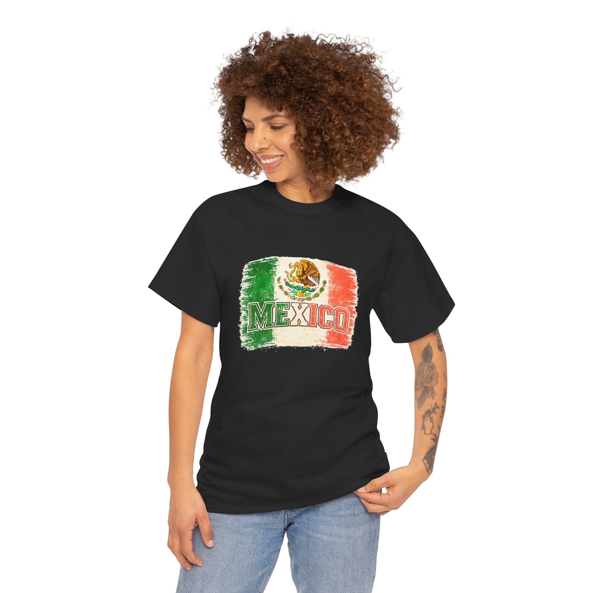 Mexico Flag Vintage T-Shirt — Distressed Mexican Emblem Tee