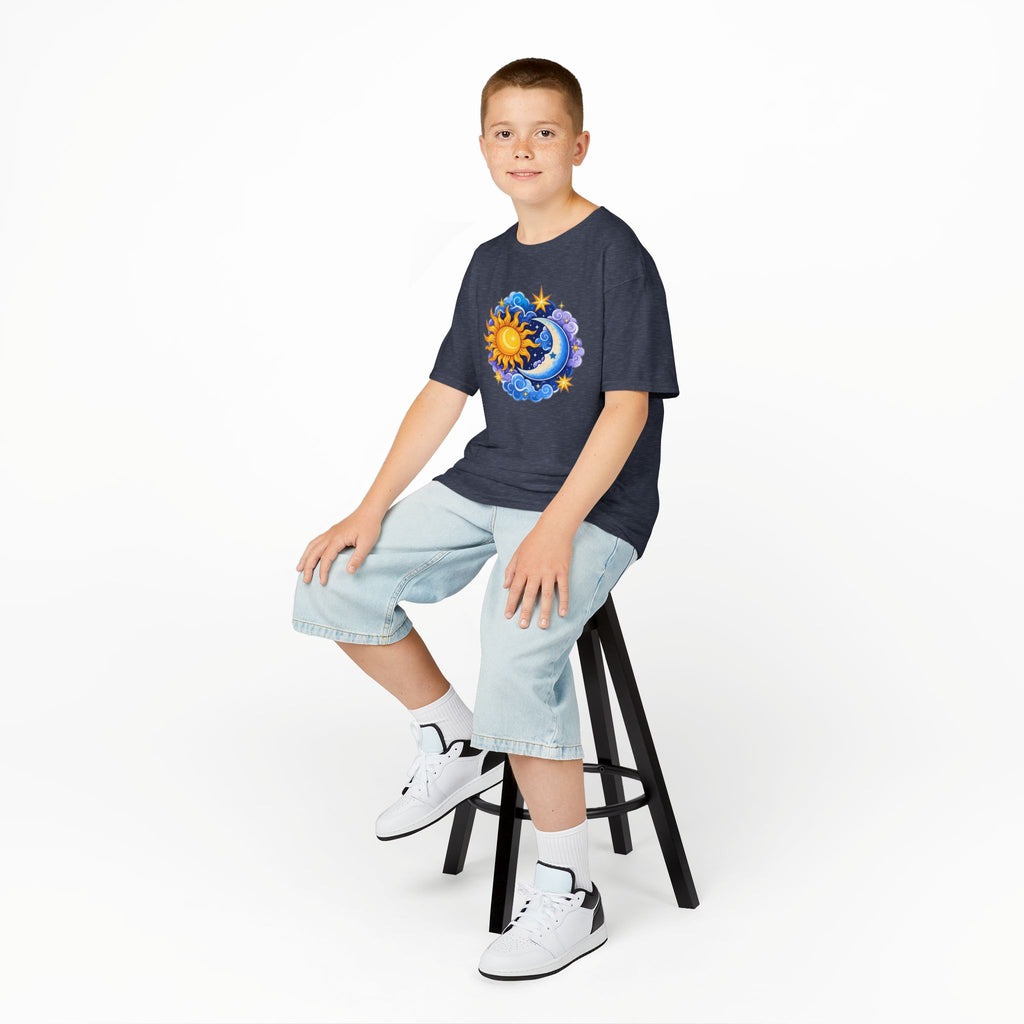 Kids Sun & Moon Graphic Tee — Colorful Celestial Design
