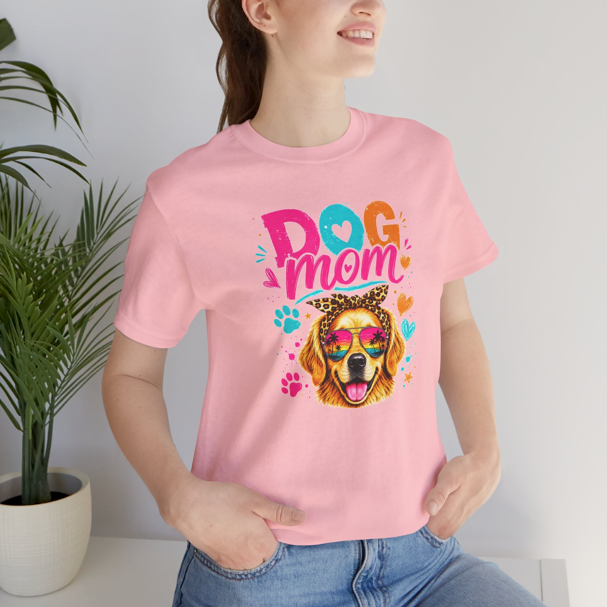 Dog Mom T-Shirt | Golden Retriever Shirt | Funny Dog Mom Gift | Colorful Retro Dog Lover Tee | Unisex Graphic T-Shirt