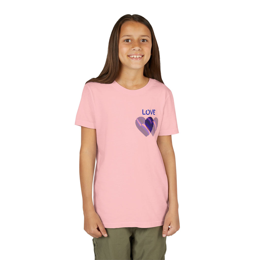 Youth Tee — Purple Heart 'LOVE' Graphic Kids T-Shirt