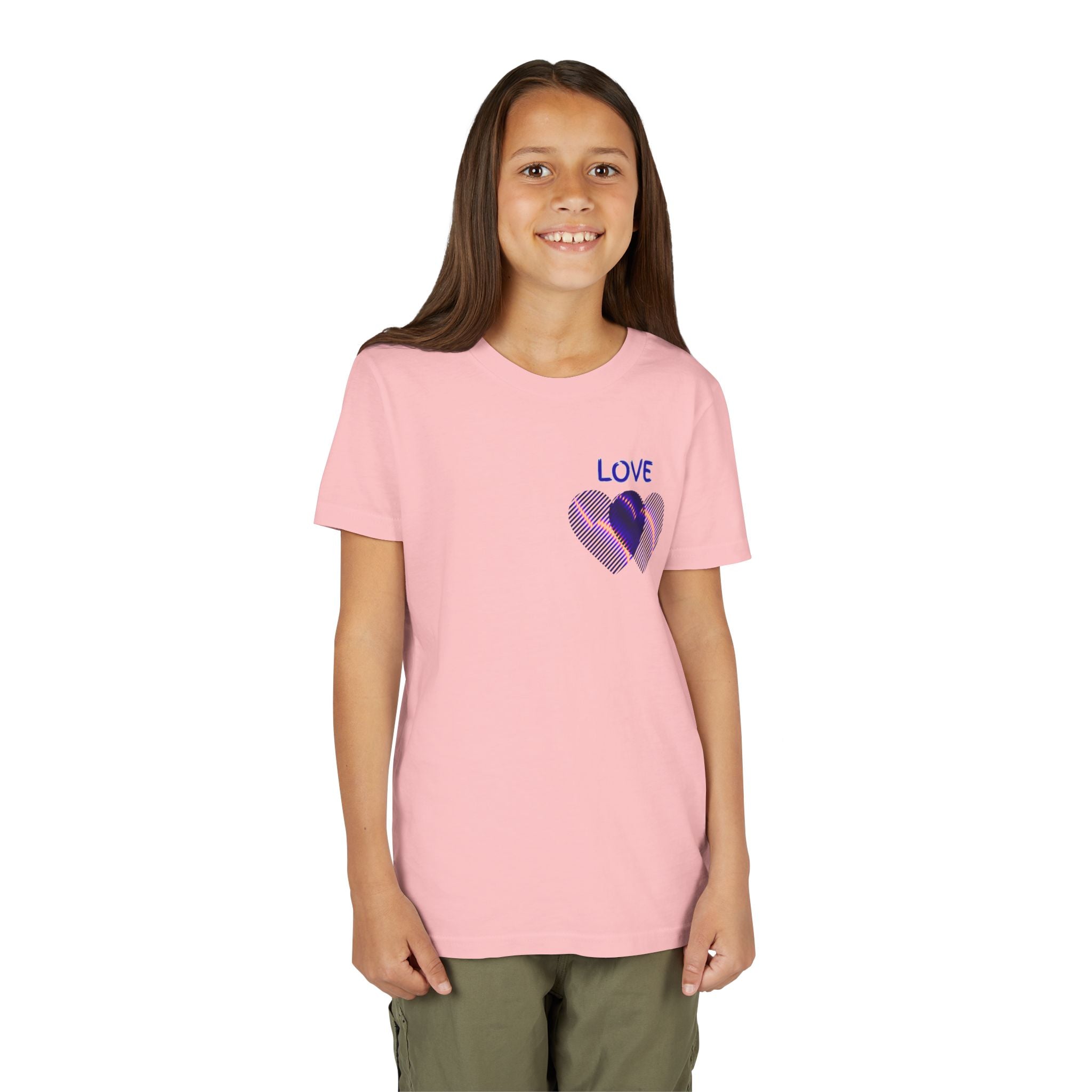 Youth Tee — Purple Heart 'LOVE' Graphic Kids T-Shirt