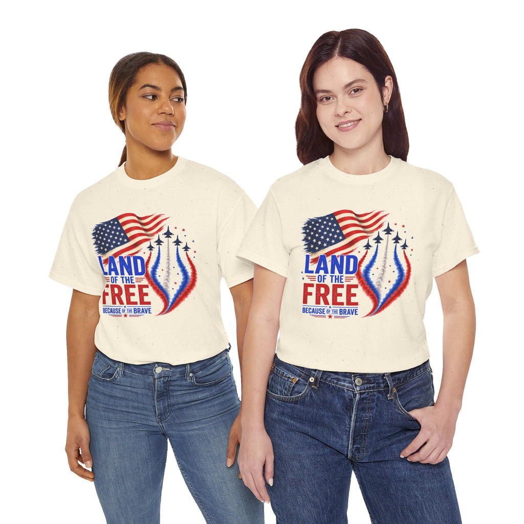 Land of the Free Because of the Brave Shirt, Patriotic 4th of July T-Shirt, USA Flag Tee, American Pride Shirt, Independence Day Gift
