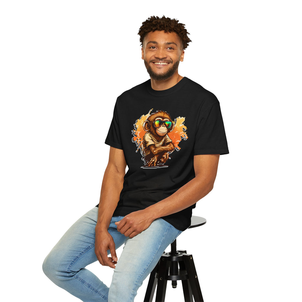 Cool Monkey Graphic T-Shirt | Funny Chimp Sunglasses Tee | Streetwear Animal Shirt | Unisex Casual Gift