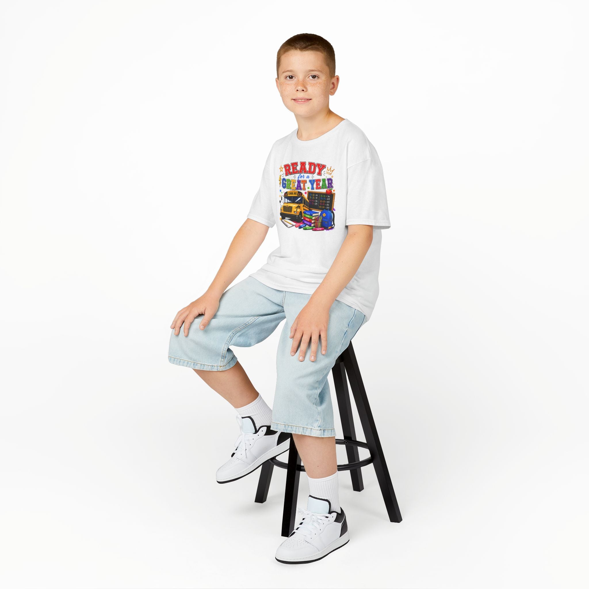Kids T-Shirt — "Ready For A Great Year" School Bus Back-to-School Tee