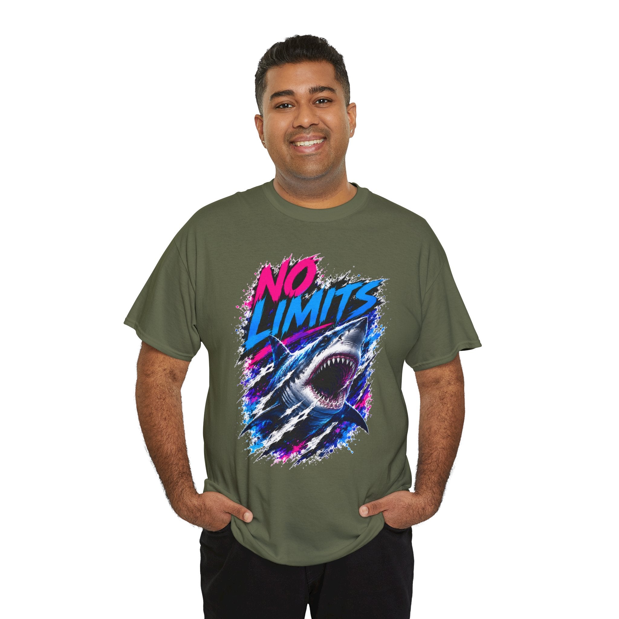 No Limits Shark T-Shirt | Great White Shark Graphic Tee | Unisex Streetwear Shirt | Ocean Lover Gift | Bold Shark Art Tee