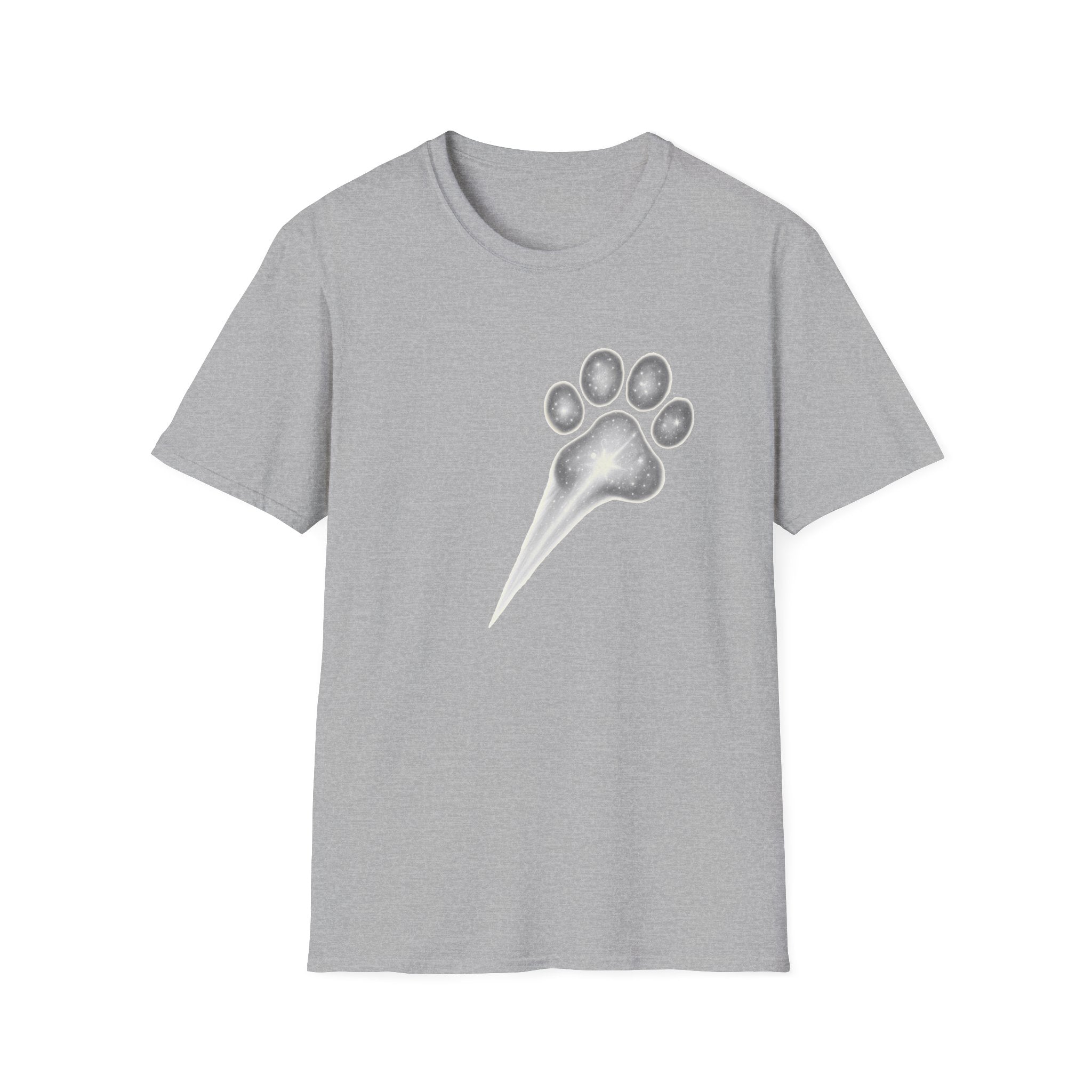 Cat Paw Meteor T-Shirt - Minimalist Paw Print Meteor Design
