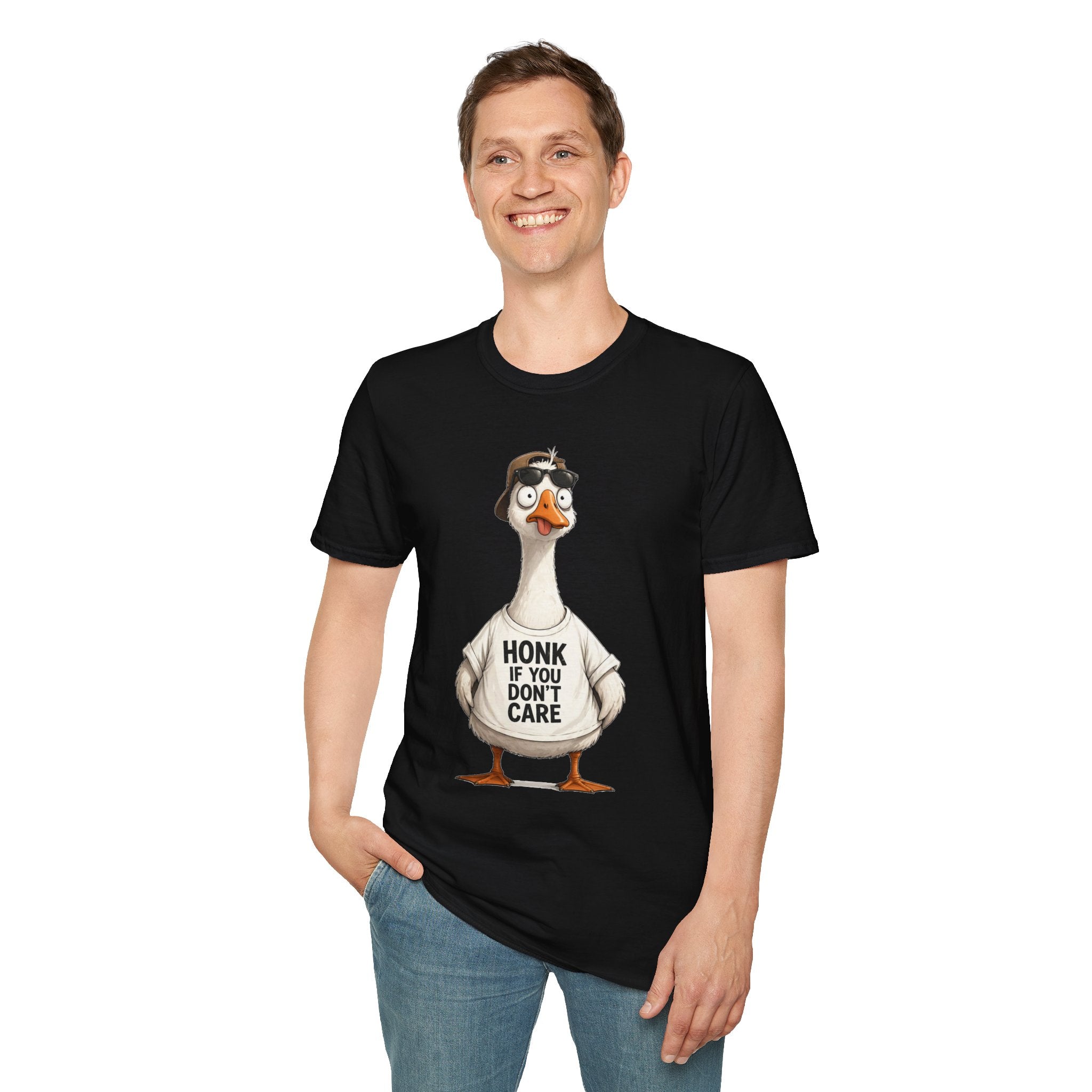 Funny Goose Shirt Honk If You Don’t Care T-Shirt Meme Graphic Tee Unisex Funny Animal Shirt Sarcastic Humor Gift Casual Tee