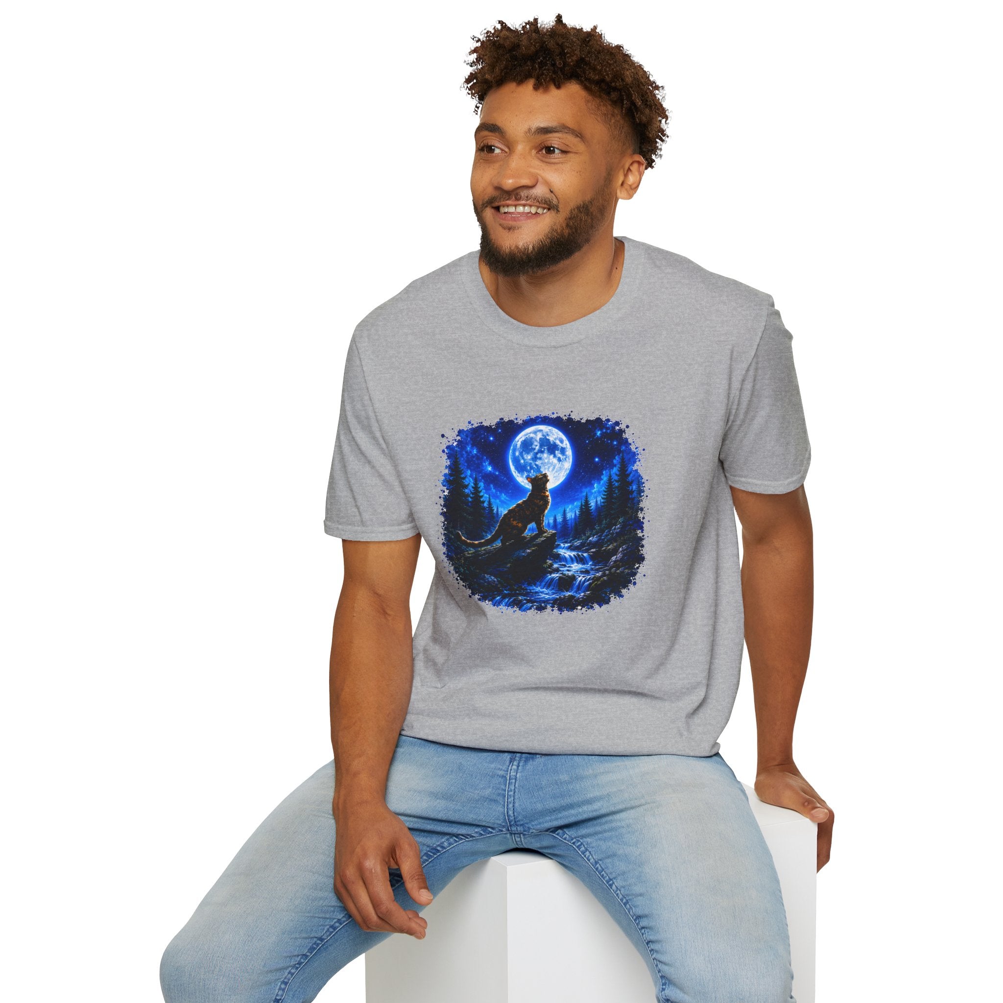 Cat Howl T-Shirt – Moonlit Night Graphic Tee