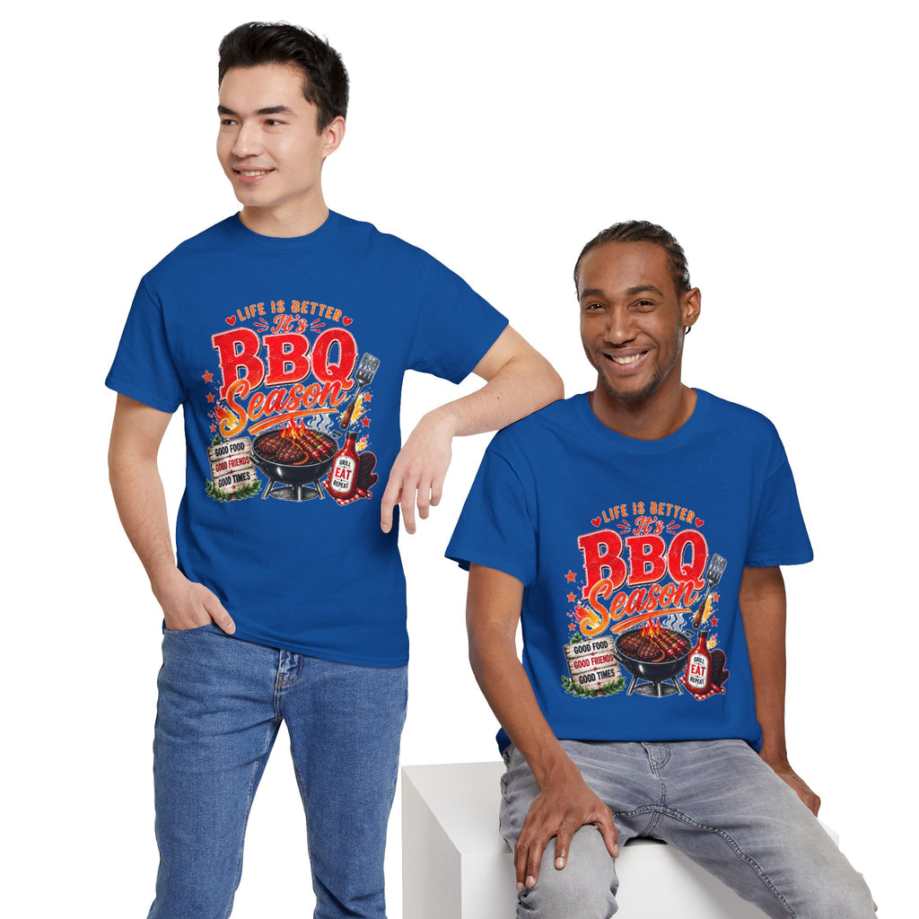 BBQ Season T-Shirt | Life Is Better It's BBQ Season Tee | Funny Grill Shirt | Summer Cookout Shirt | Barbecue Lover Gift | Backyard BBQ Tee