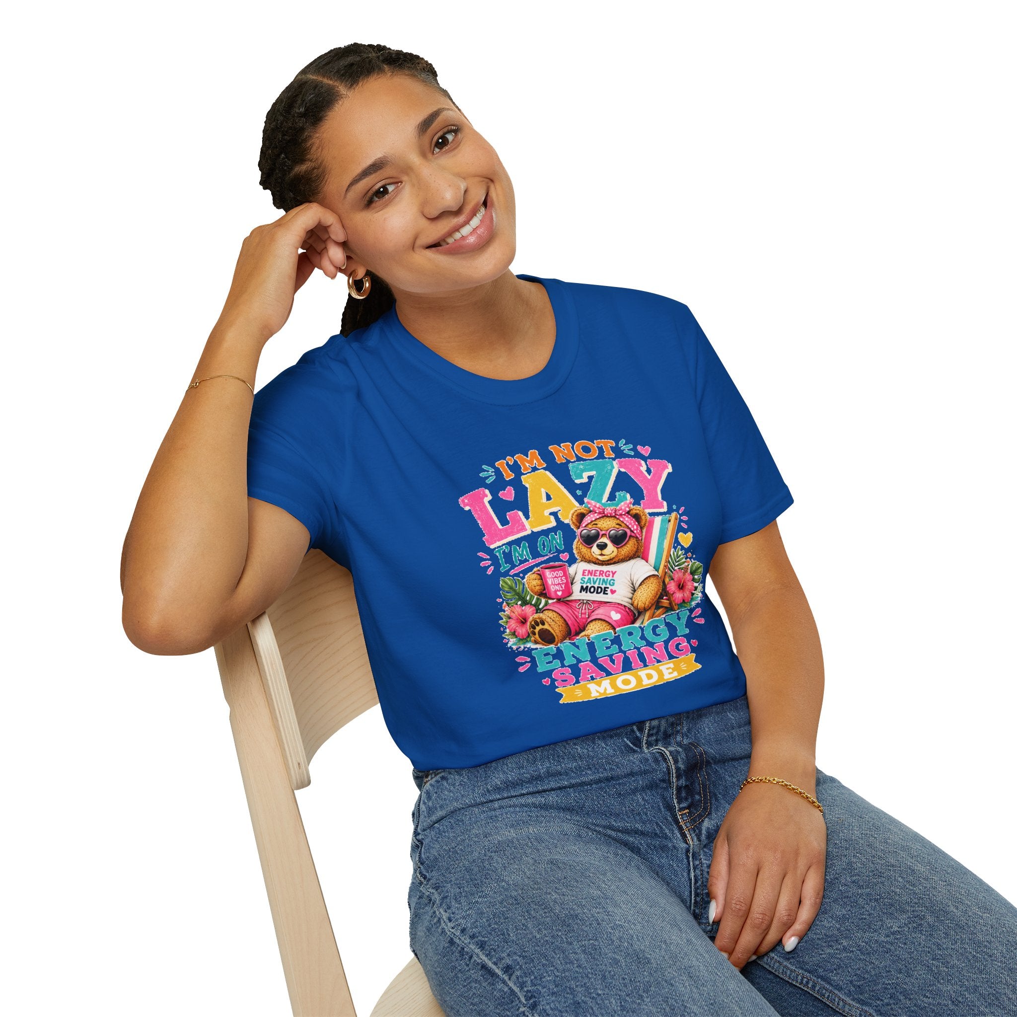Funny Sloth Shirt, I'm Not Lazy I'm On Energy Saving Mode Tee, Cute Animal Graphic T-Shirt